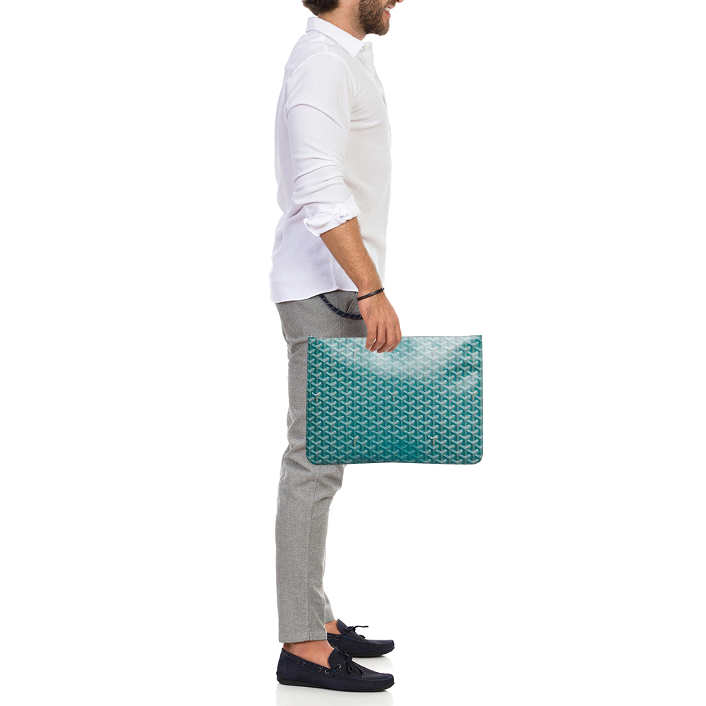 

Goyard Green Goyardine Coated Canvas Senat GM Clutch