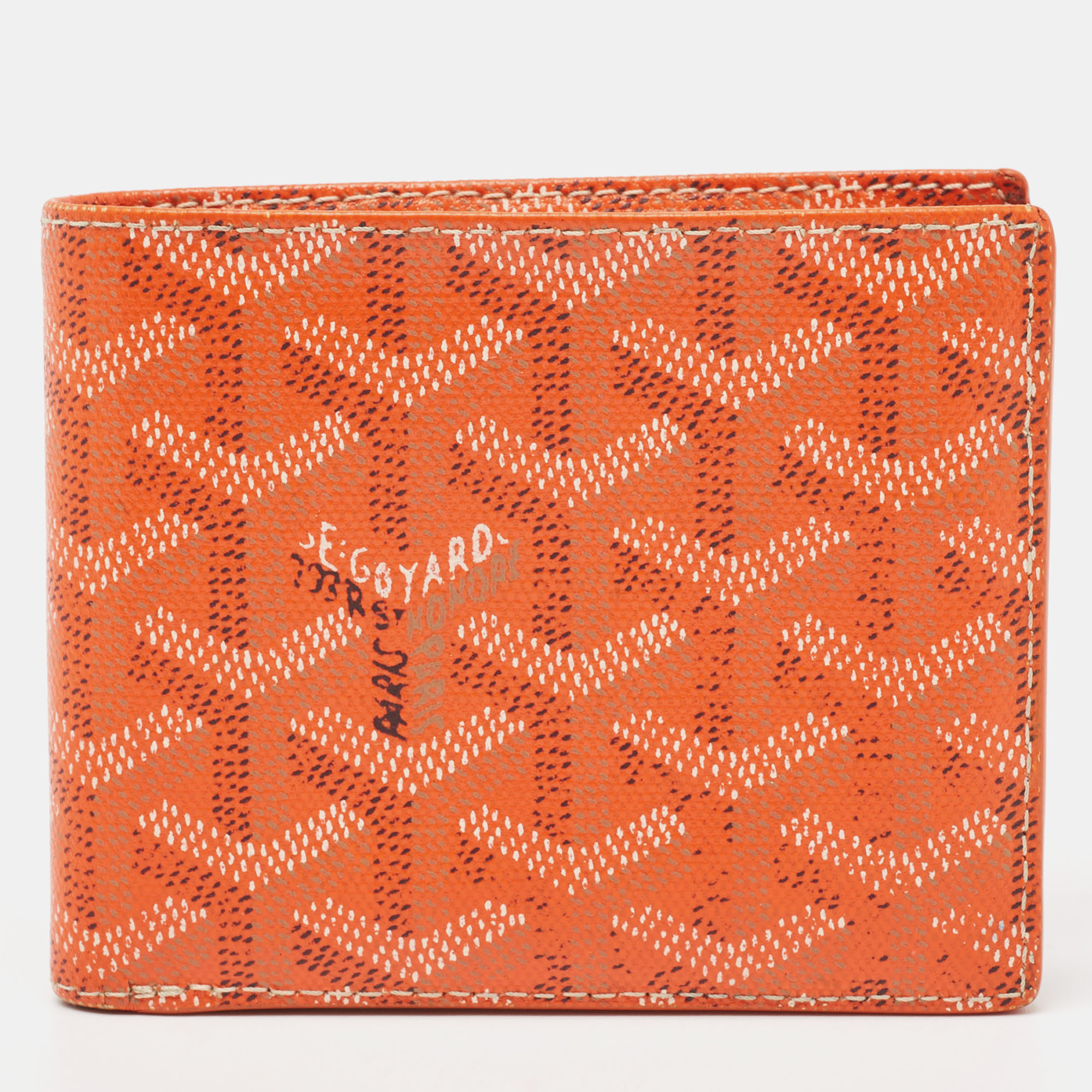 Goyard Orange Goyardine Coated Canvas Victoire Bifold Wallet