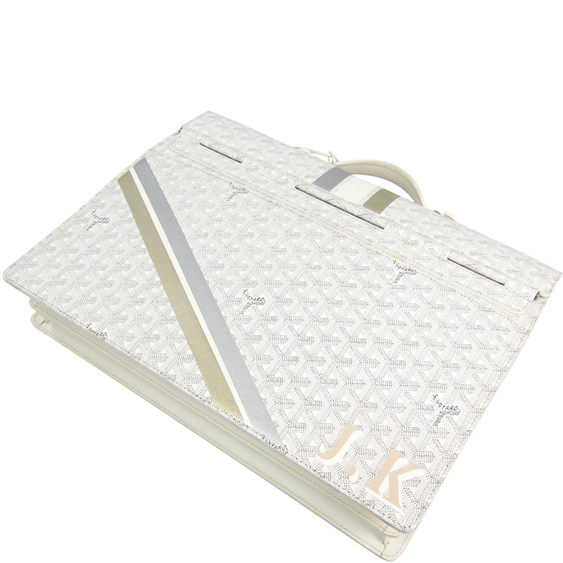 

Goyard White Coated Canvas Chypre Briefcase