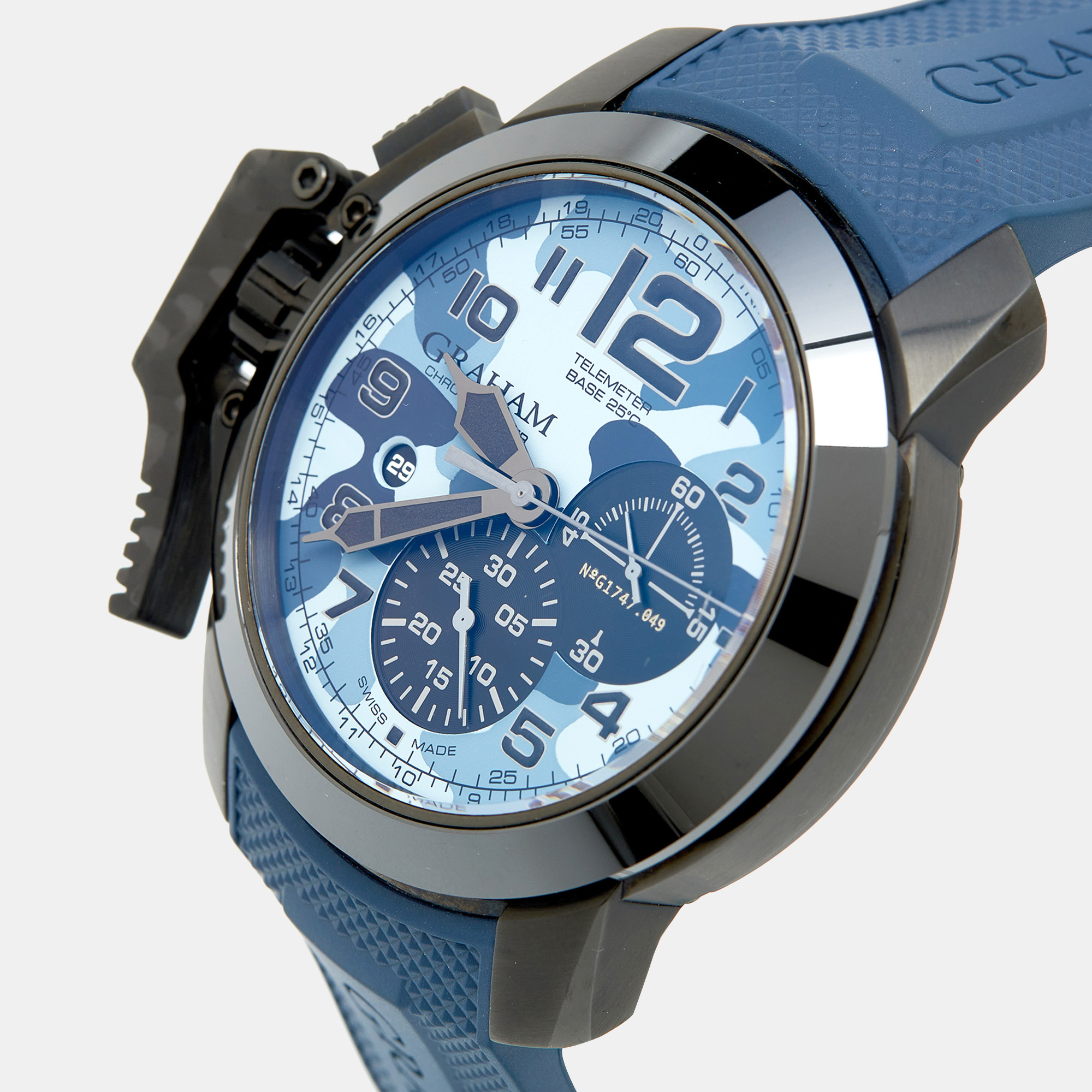 

Graham Blue Camouflage PVD Coated Stainless Steel Chronofighter Oversize Black Arrow