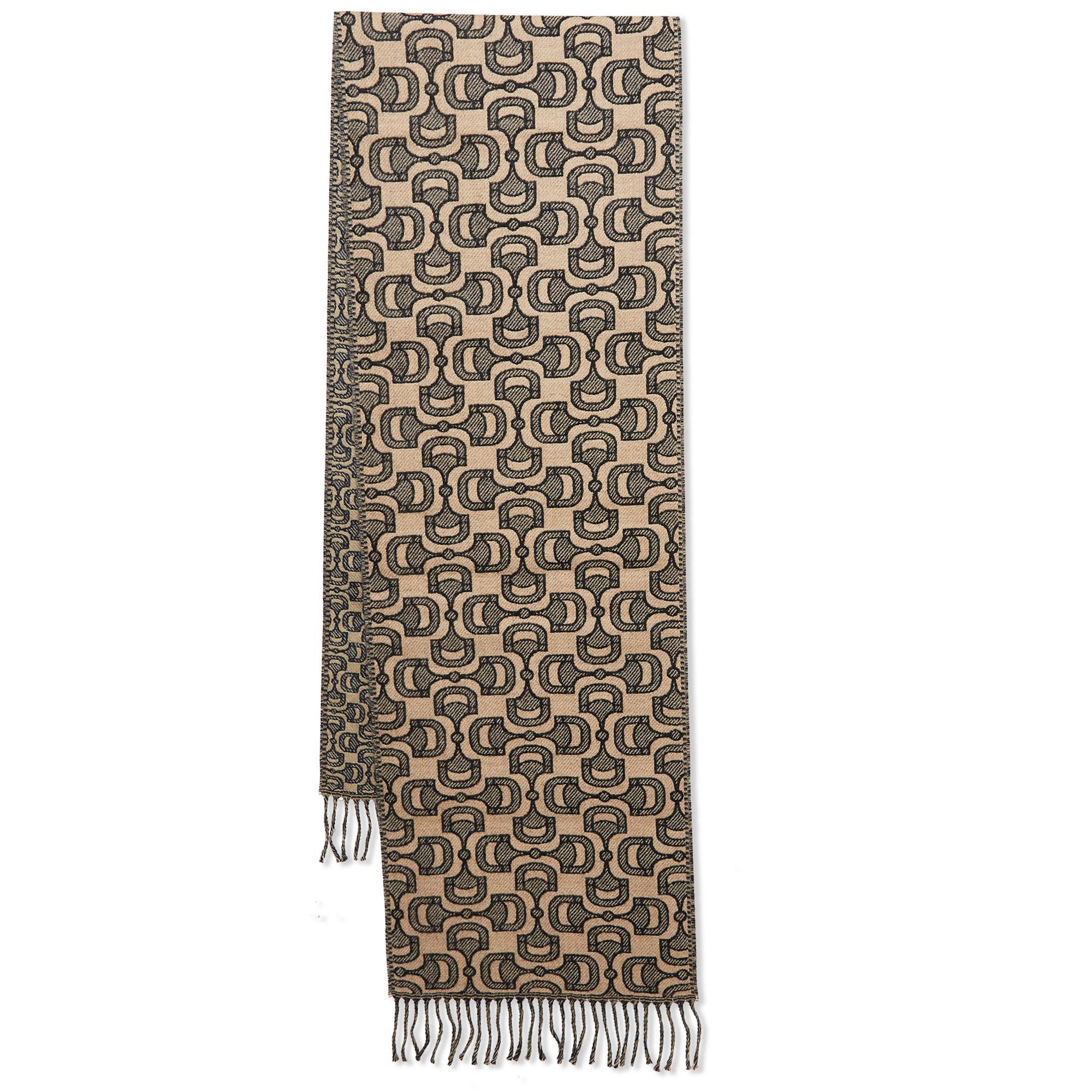 

Gucci Brown Dubly Horsebit Pattern Scarf