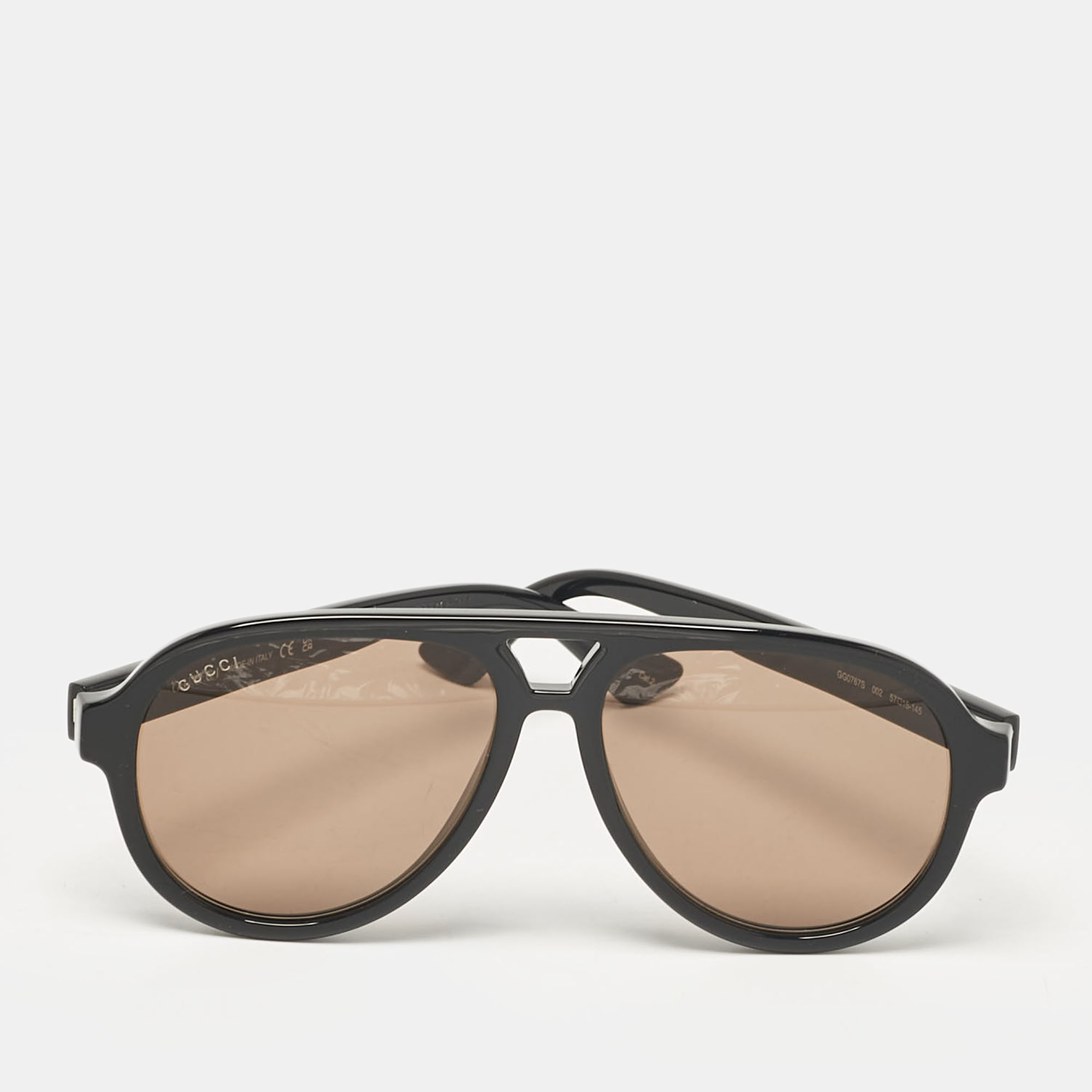 

Gucci Black/Brown GG0767S Web Aviator Sunglasses