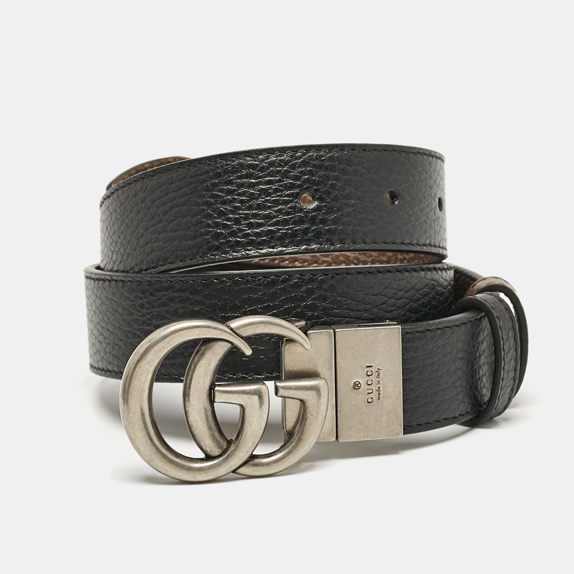 

Gucci Black/Brown Leather GG Marmont Reversible Belt