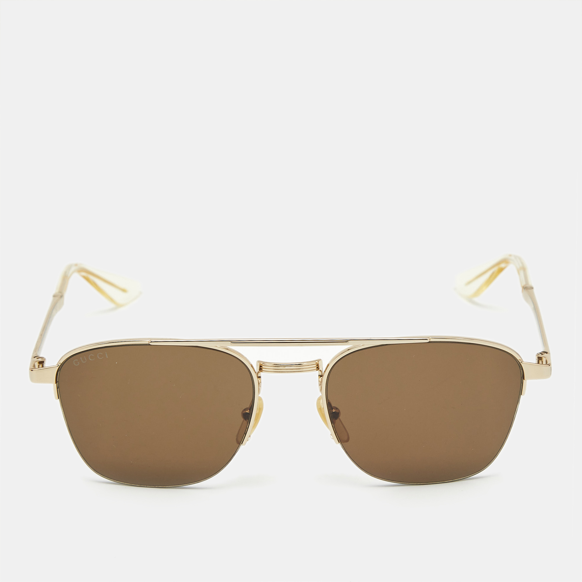 

Gucci Brown/Gold Tone GG0985S Aviator Sunglasses
