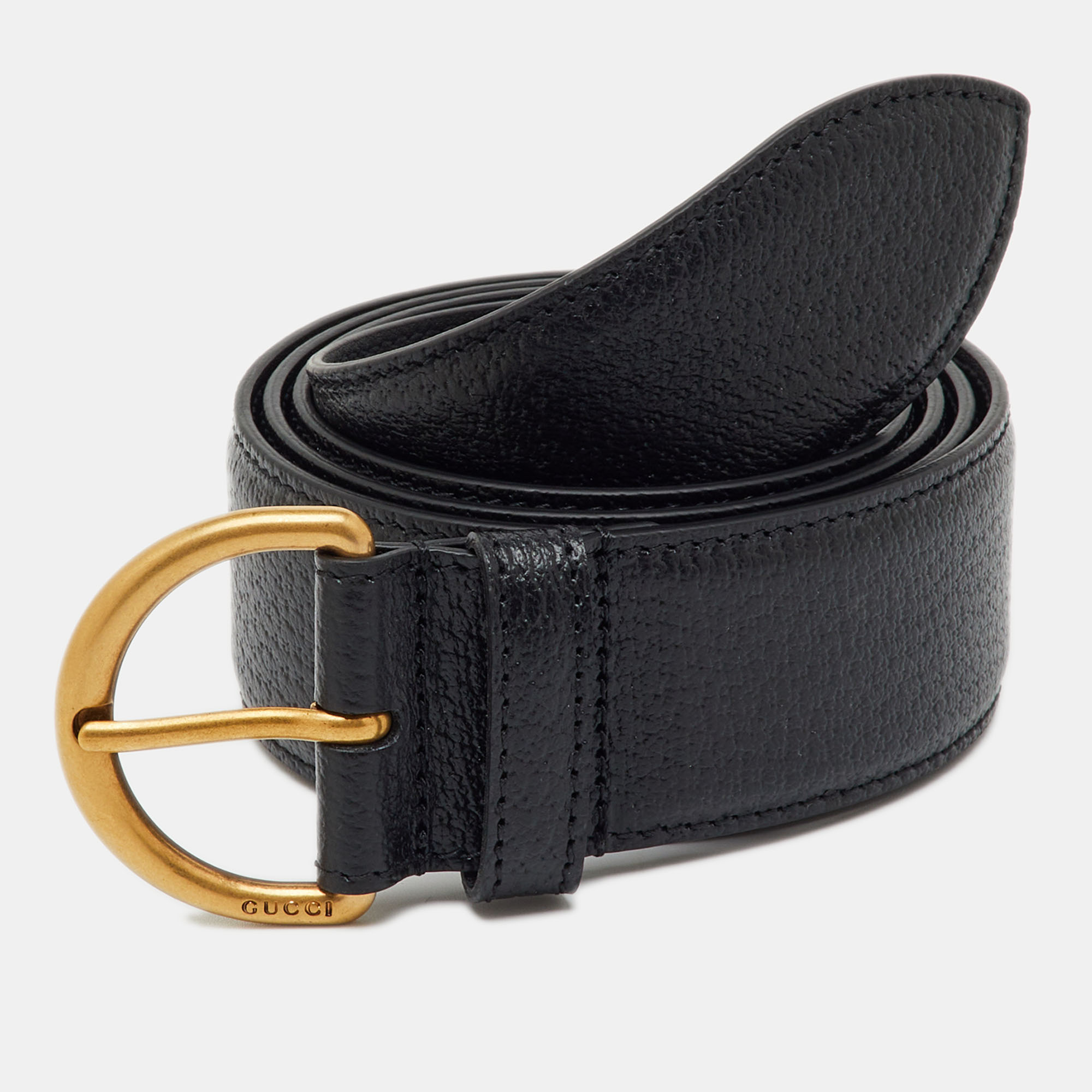 

Gucci Black Leather Buckle Belt 100CM