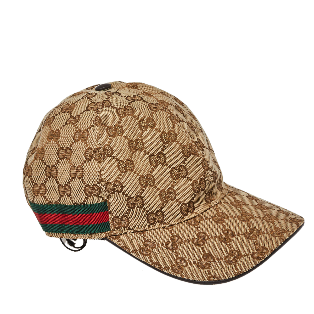 Pre Owned Gucci Beige Guccissima Web Stripe Detail Canvas Baseball Cap M