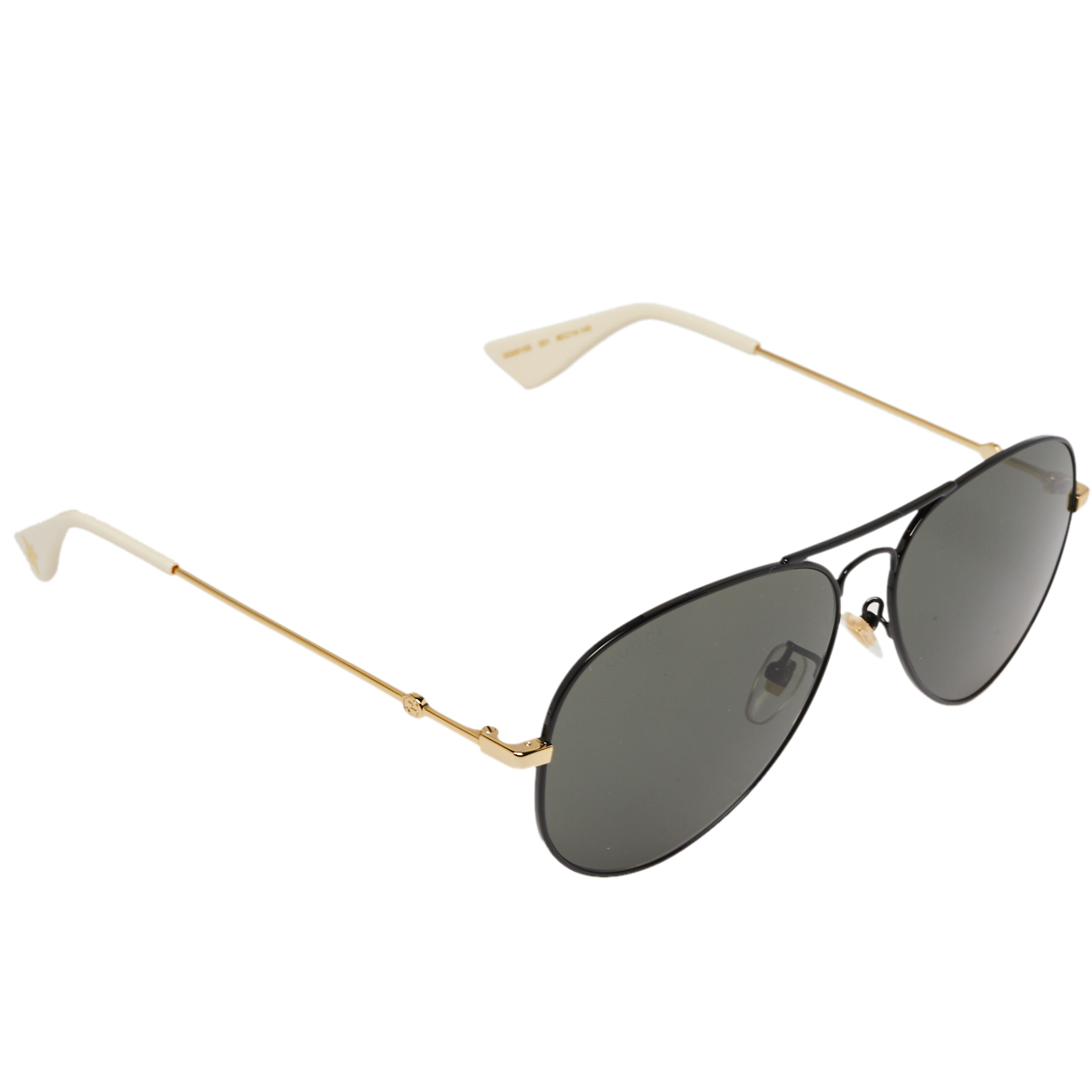 Pre-owned Gucci Gold/black Gg0515s Bee Aviator Sunglasses In Grey