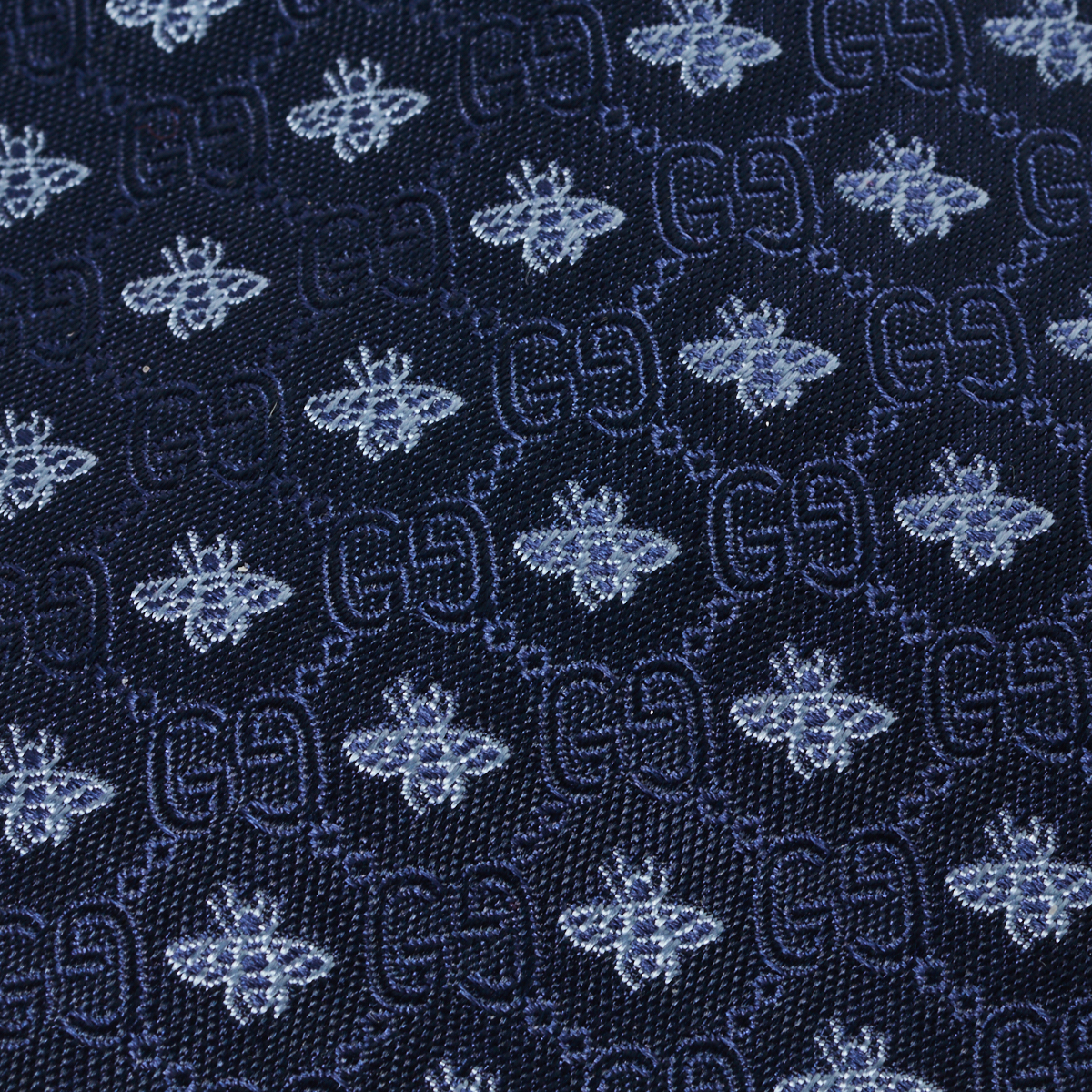 

Gucci Navy Blue Superbee Silk Jacquard Tie