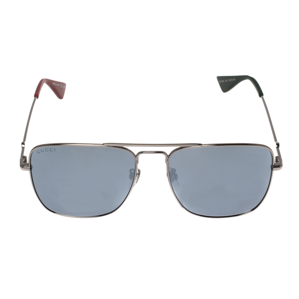 

Gucci Gunmetal/Grey GG0108S Aviator Sunglasses