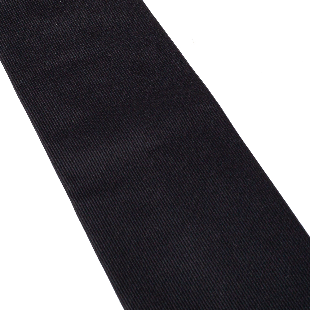 

Gucci Black Micro Ribbed Cotton Silk Tie