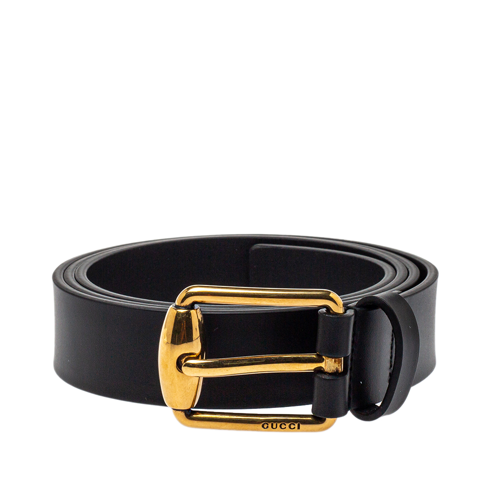 

Gucci Black Leather Buckle Belt