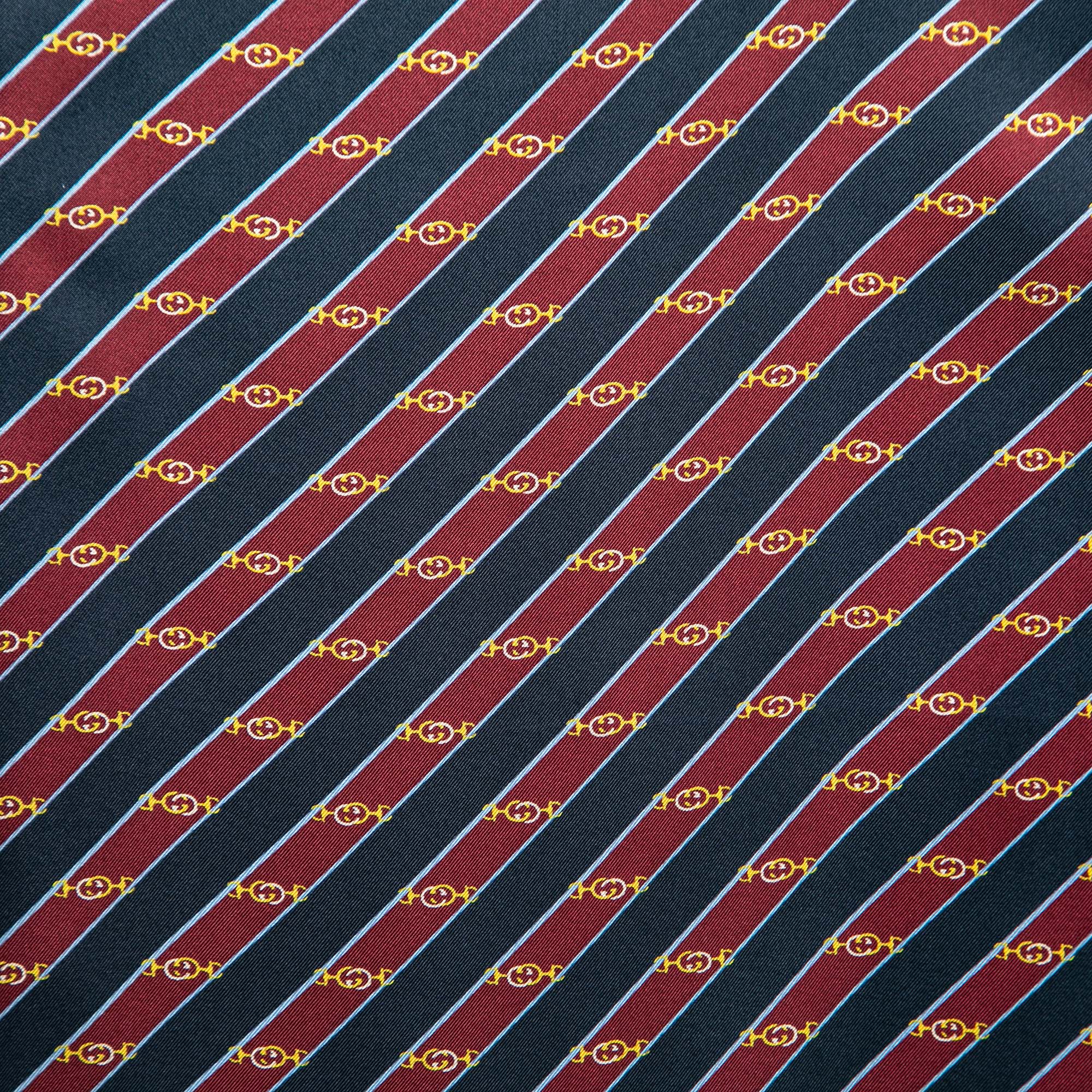 

Gucci Burgundy Printed Silk Pocket Square