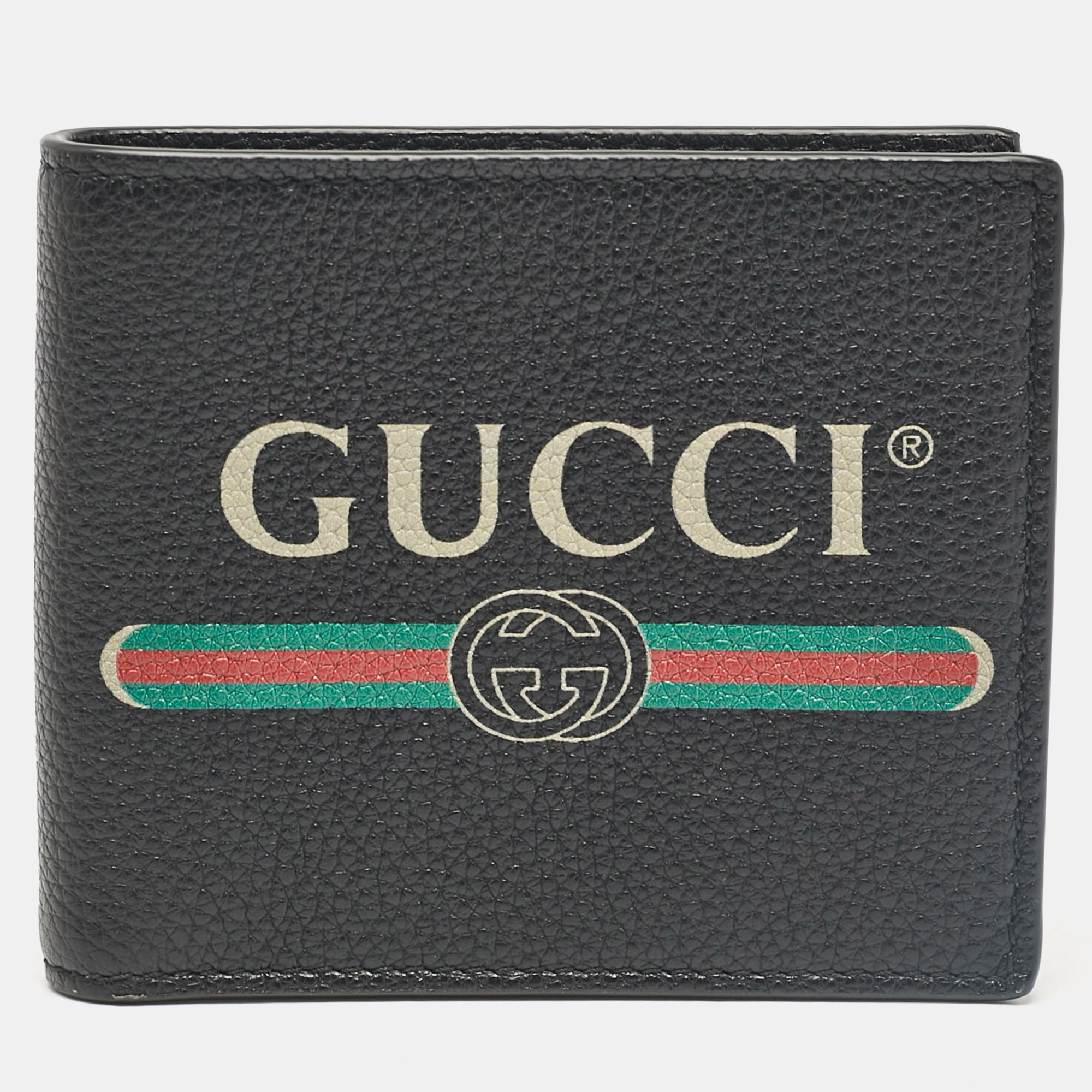 

Gucci Black Leather Logo Bifold Wallet