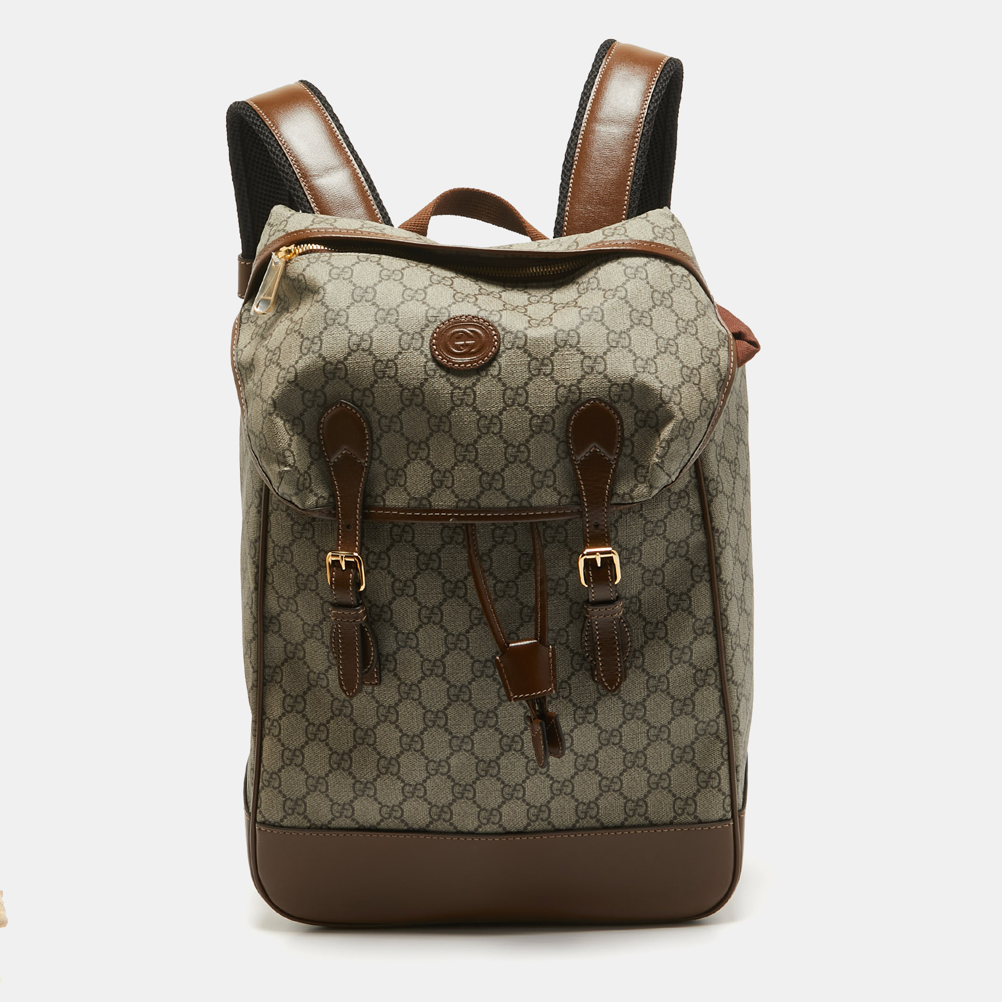 

Gucci Brown/Beige GG Supreme Canvas  Interlocking G Backpack