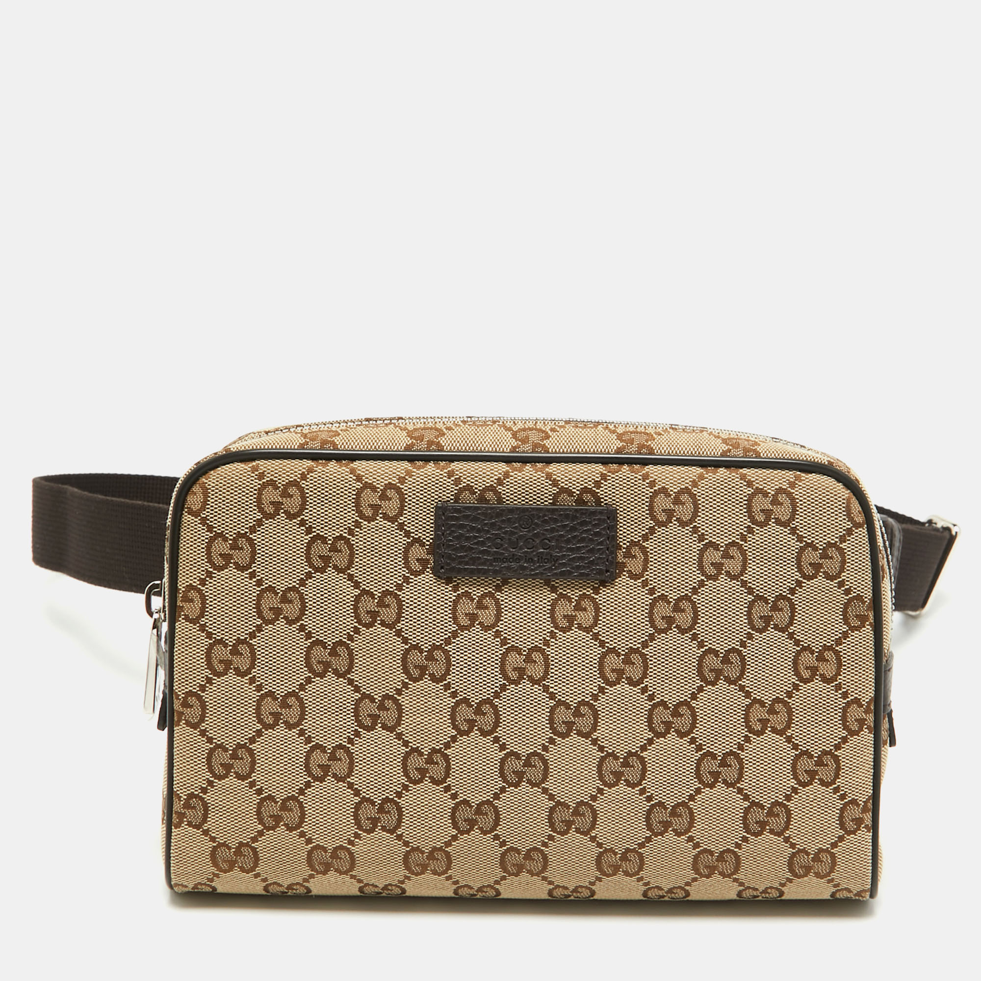 

Gucci Beige/Brown GG Canvas and Leather Belt Bag