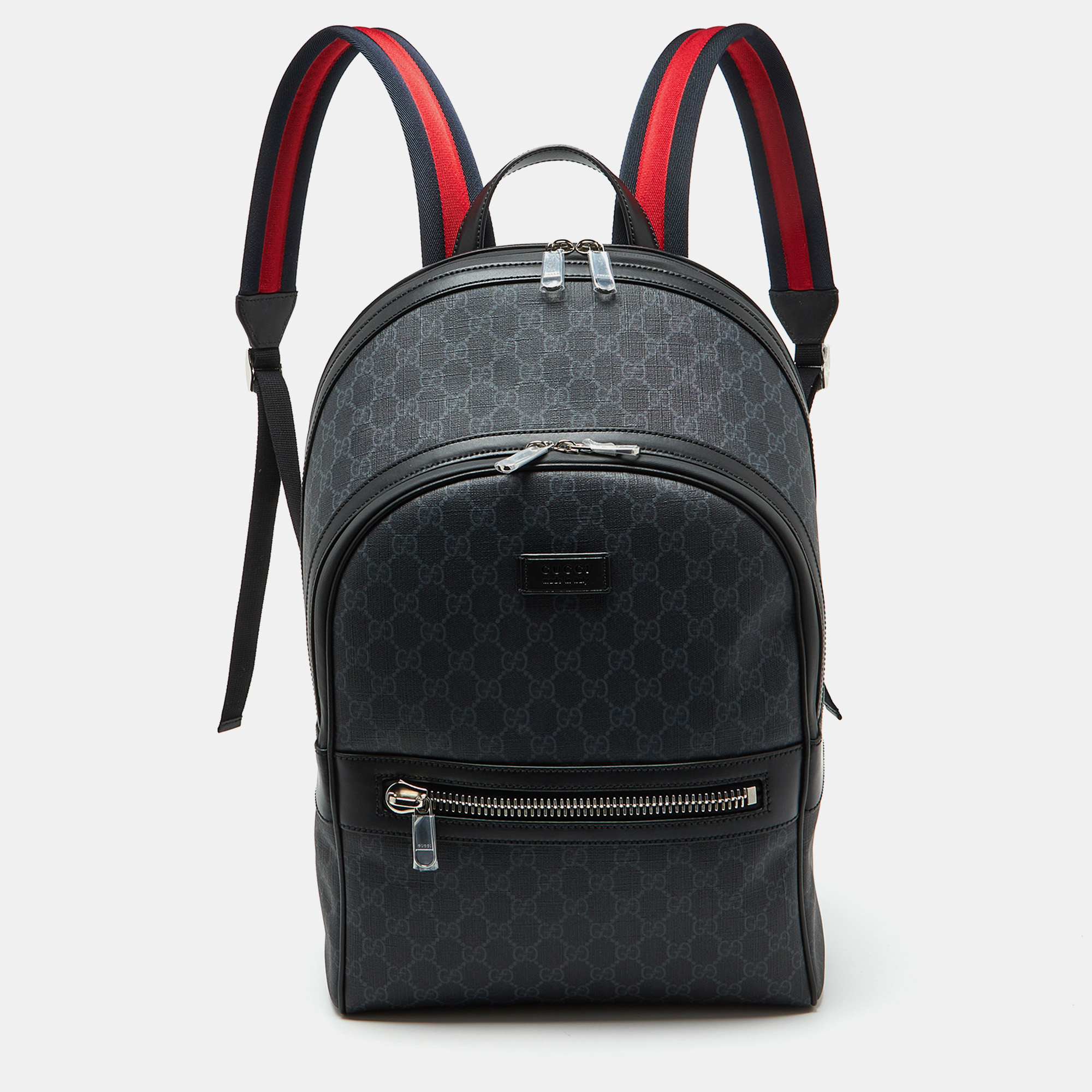 

Gucci Black GG Supreme Canvas and Leather Backpack