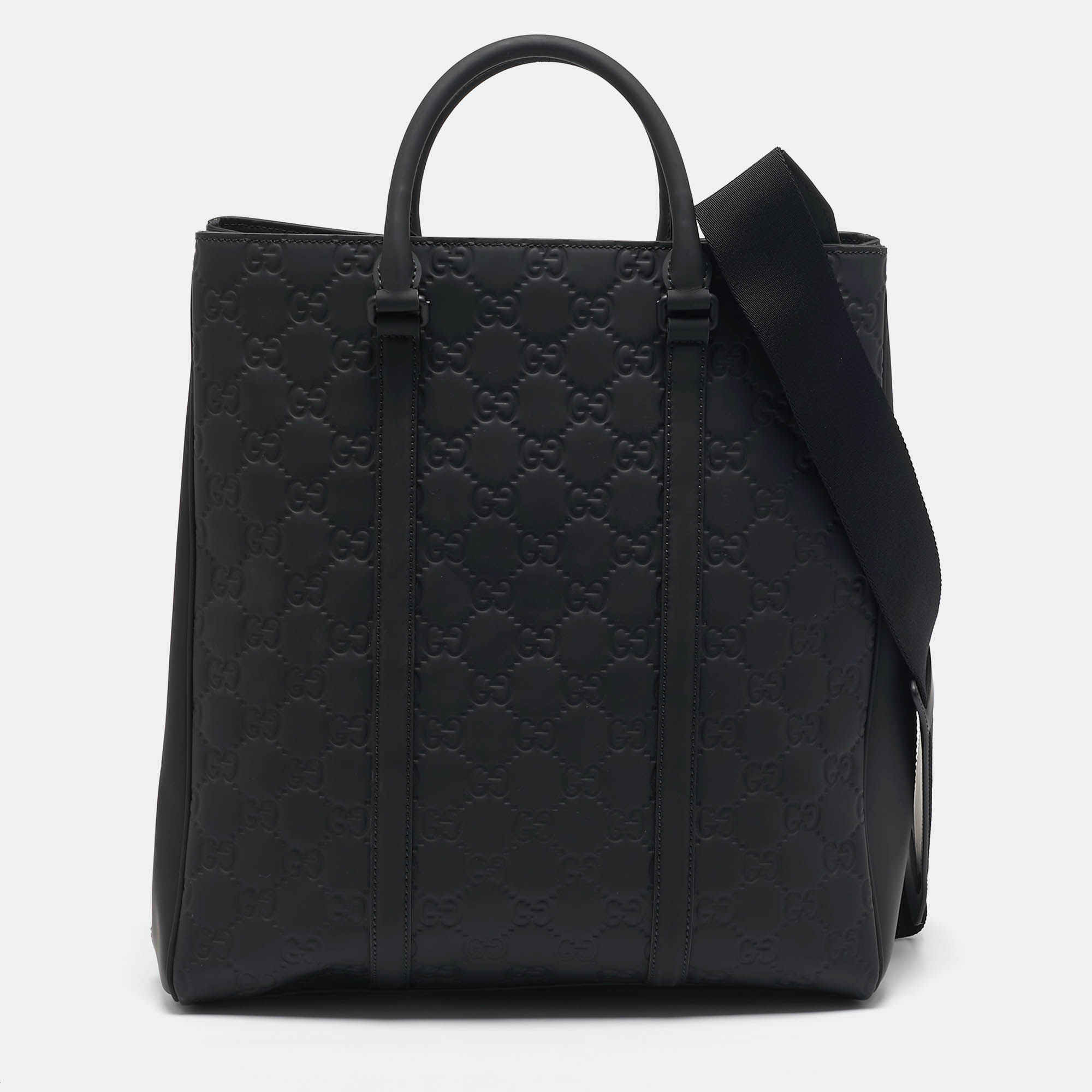 

Gucci Black Rubber Effect Guccissima Leather Tote