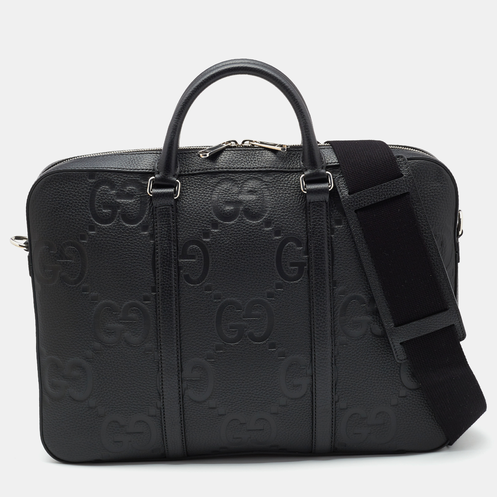 

Gucci Black Jumboo GG Leather Briefcase