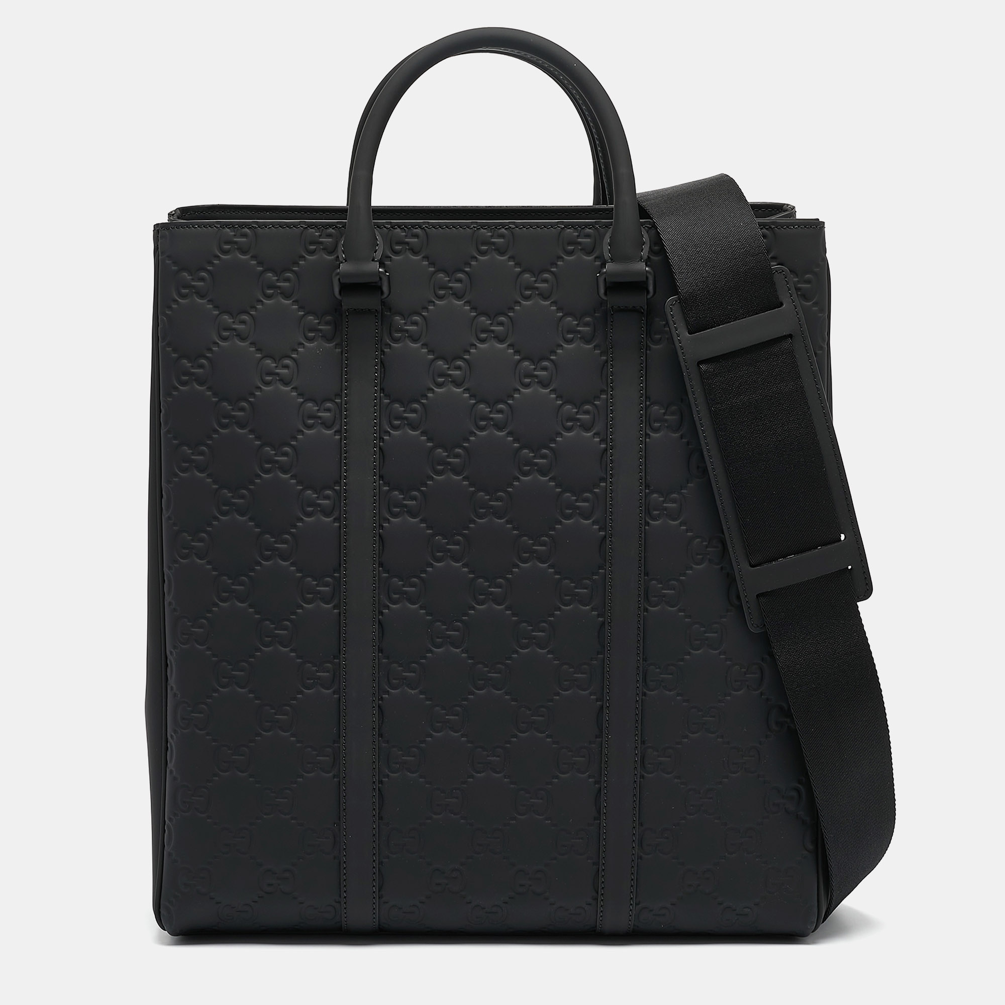 

Gucci Black Rubber Effect Guccissima Leather Tote