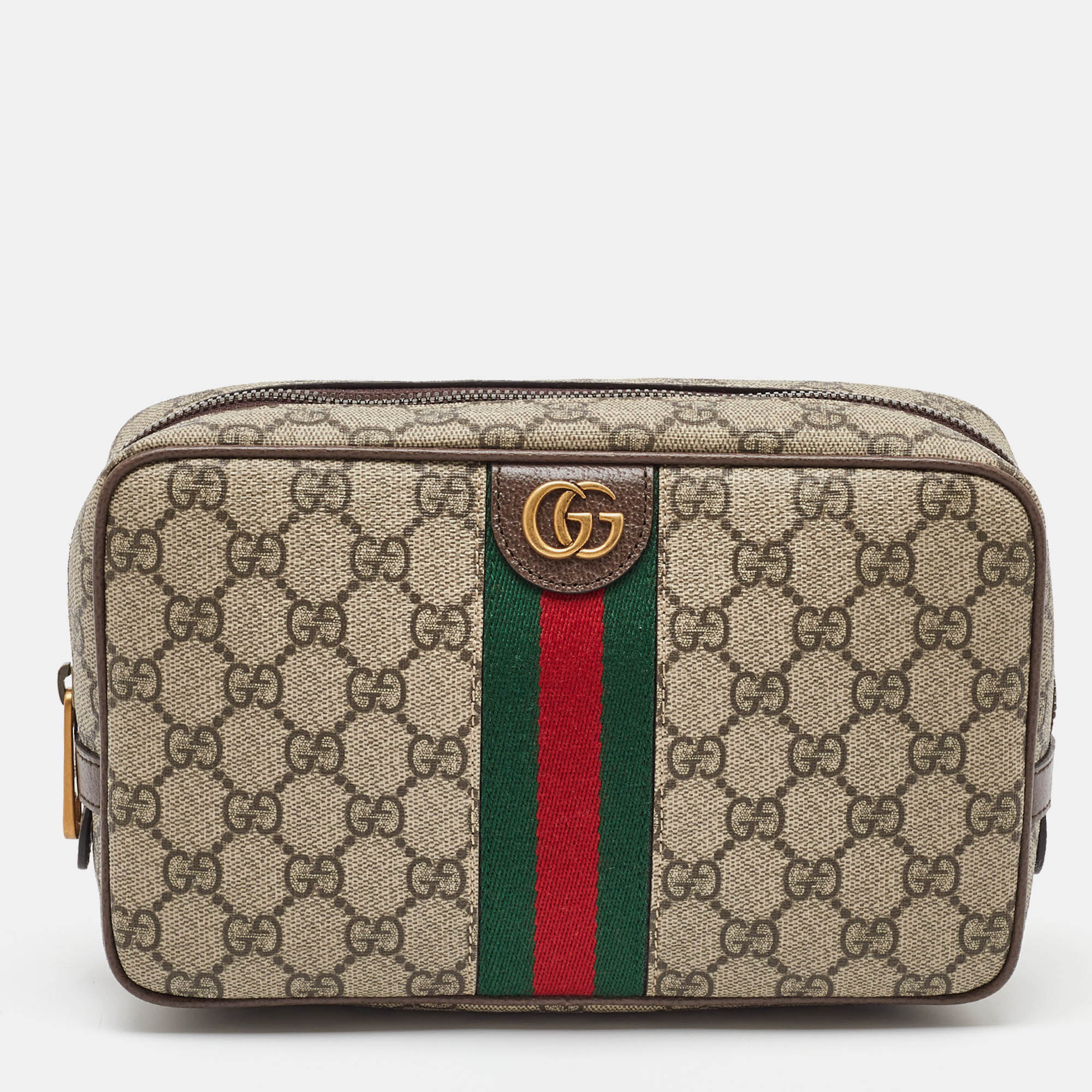 

Gucci Beige/Brown GG Supreme Canvas and Leather Ophidia Toiletry Case