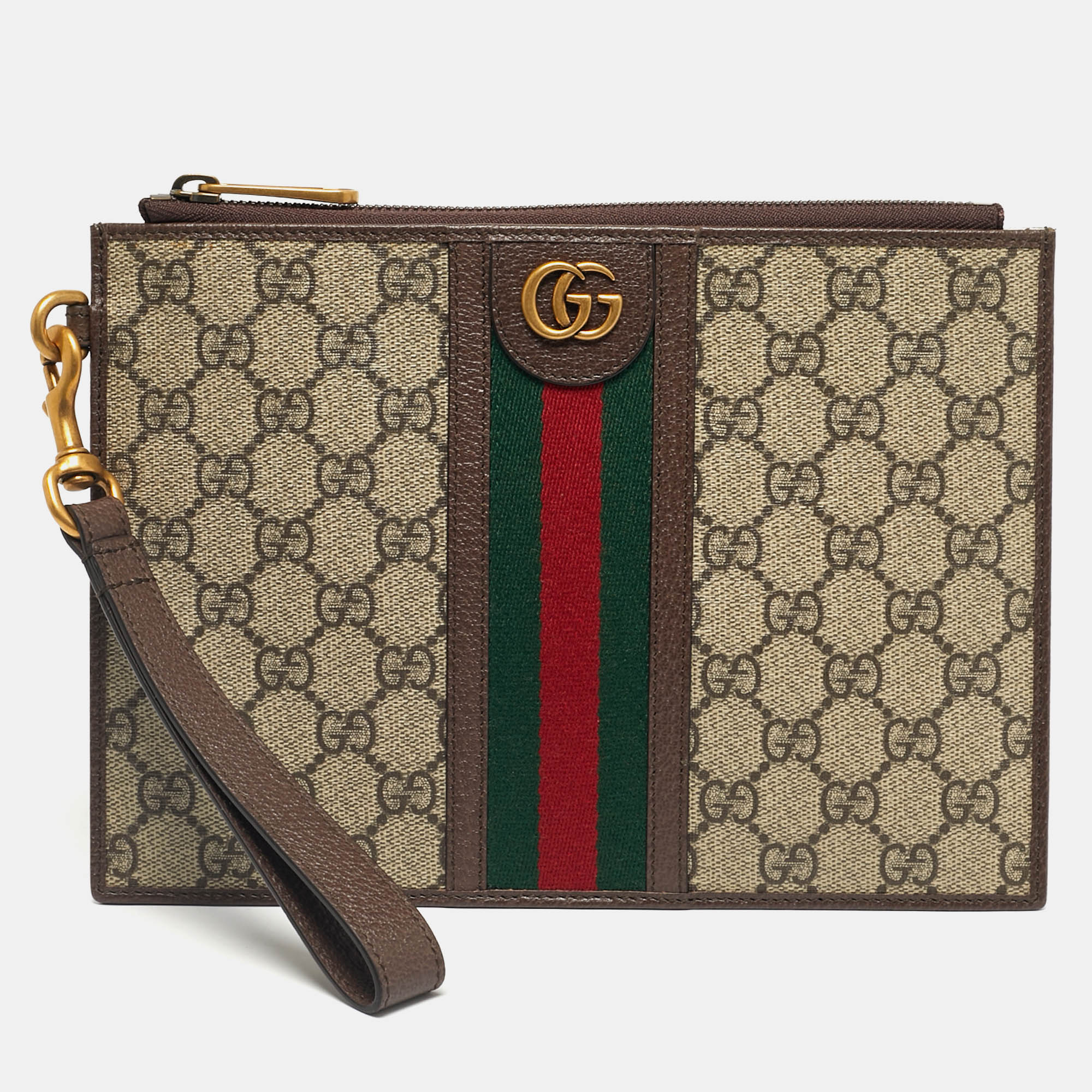 

Gucci Beige/Ebony GG Supreme Canvas and Leather Ophidia Pouch