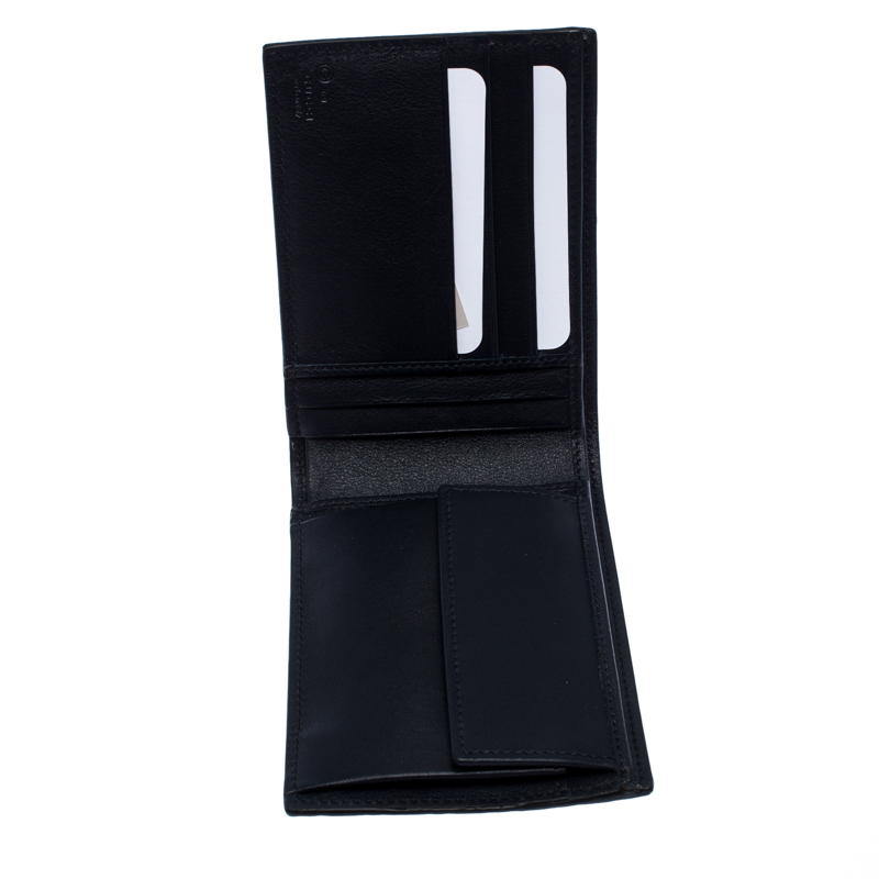 

Gucci Navy Blue Microguccissima Leather Bifold Wallet