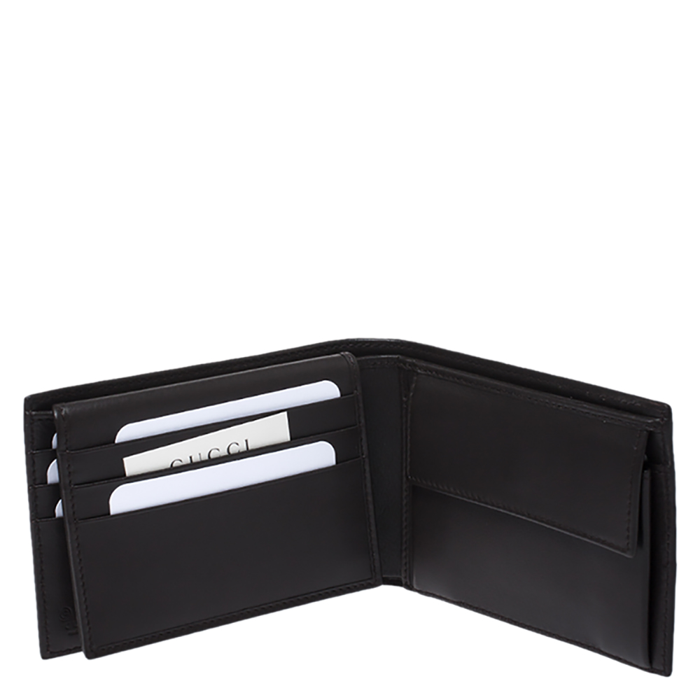 

Gucci Dark Brown Micro Guccissima Leather Bifold Wallet