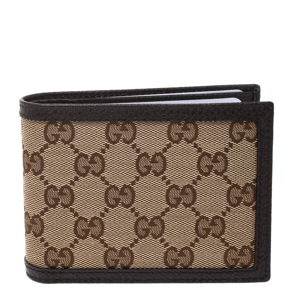 Gucci Beige/Brown GG Canvas and Leather Bi-fold Wallet Gucci | The ...
