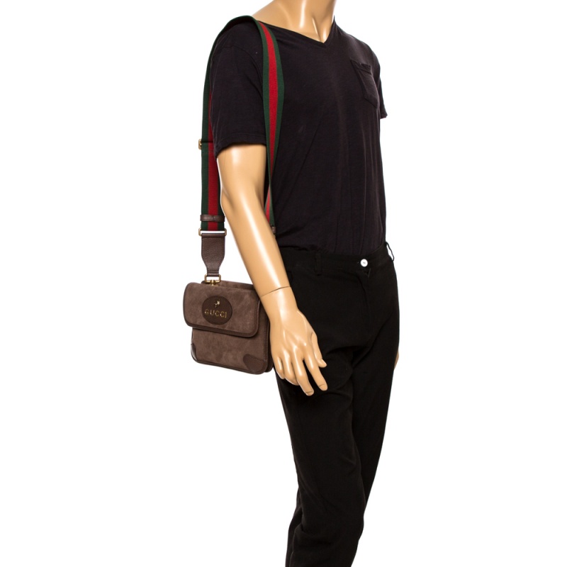

Gucci Brown Suede and Leather Web Neo Crossbody Bag