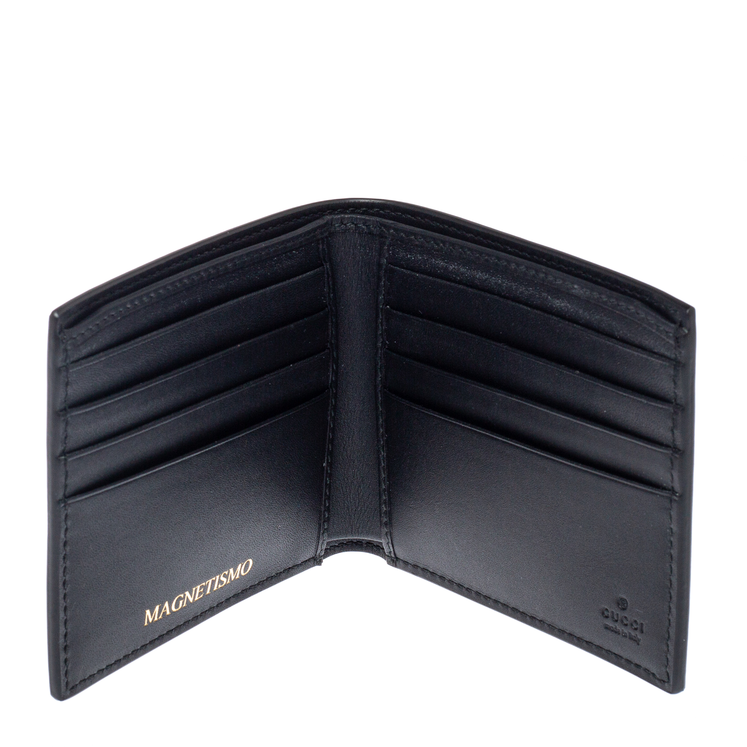 

Gucci Black Leather Guccy Logo Bifold Wallet