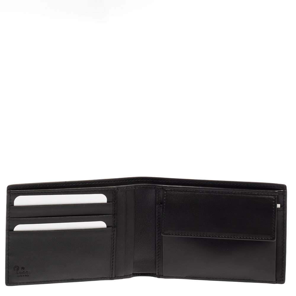 

Gucci Black Leather Microguccissima Bifold Wallet