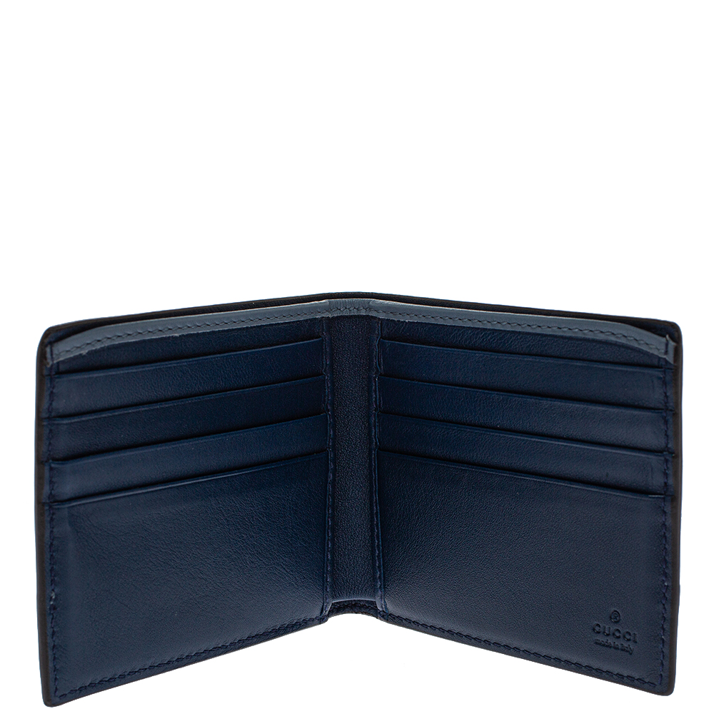 

Gucci Blue Micro Guccissima Leather Bi-Fold Wallet