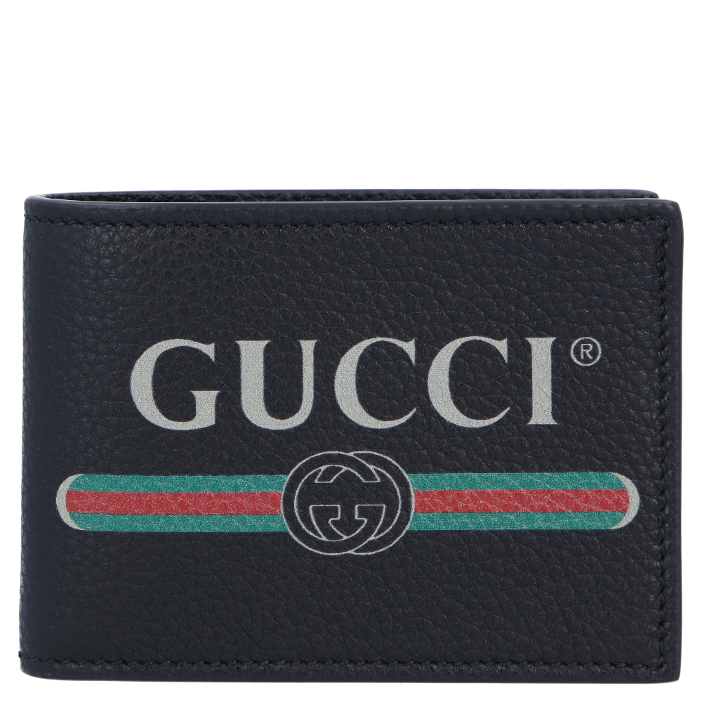 Pre-owned Gucci Black Leather Bi-fold Wallet