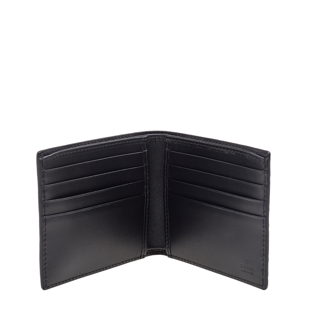 

Gucci Black Guccissima Leather GG Signature Bifold Wallet