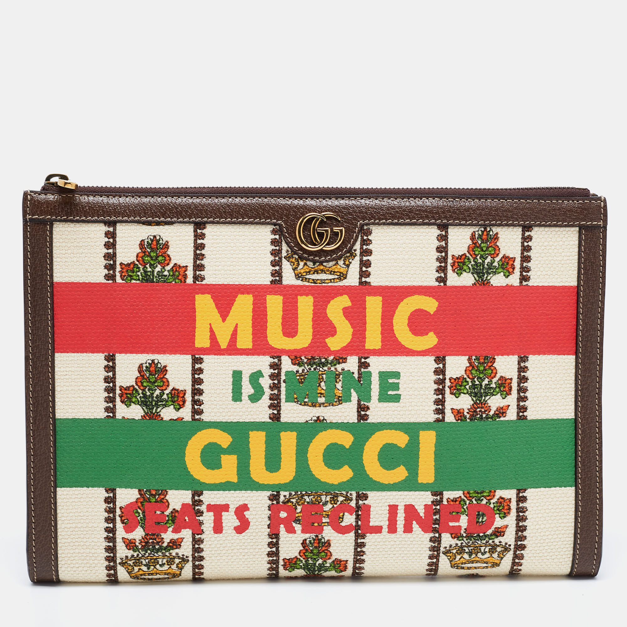 Gucci Multicolor Print Canvas and Leather 100 Centennial Pouch