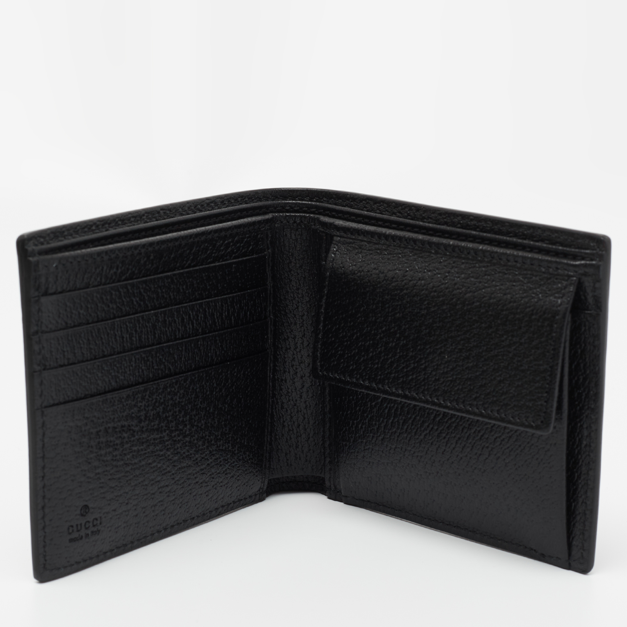 

Gucci Black Pebbled Leather GG Marmont Bi-Fold Wallet