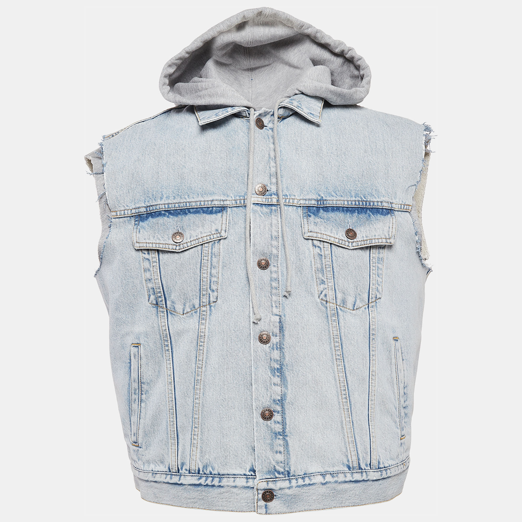 

Gucci Blue 'Hollywood Babylon' Denim Hooded Vest Jacket L