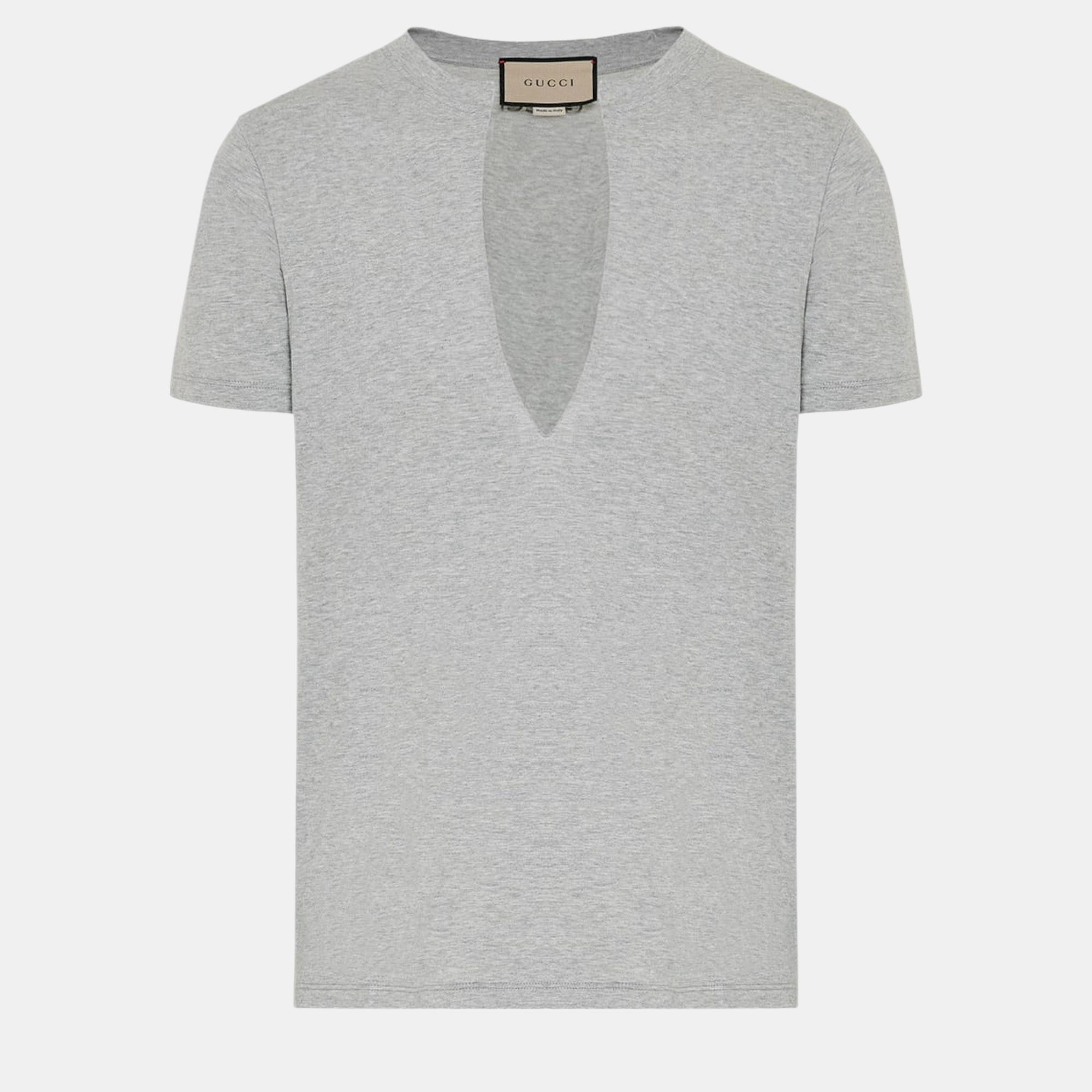 

Gucci Grey Cotton T-Shirt
