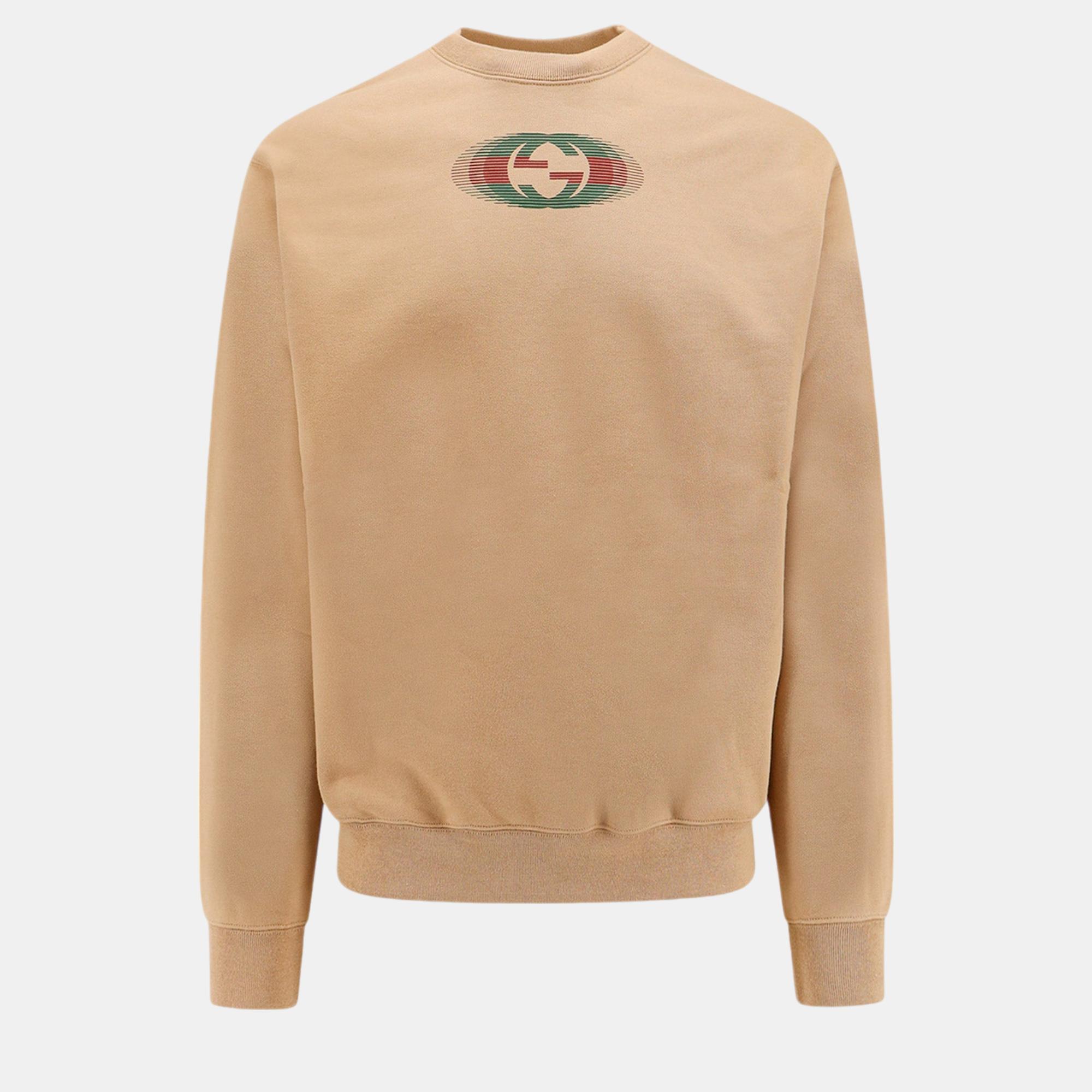 

Gucci Beige Cotton frontal GG Interlocking Sweatshirt