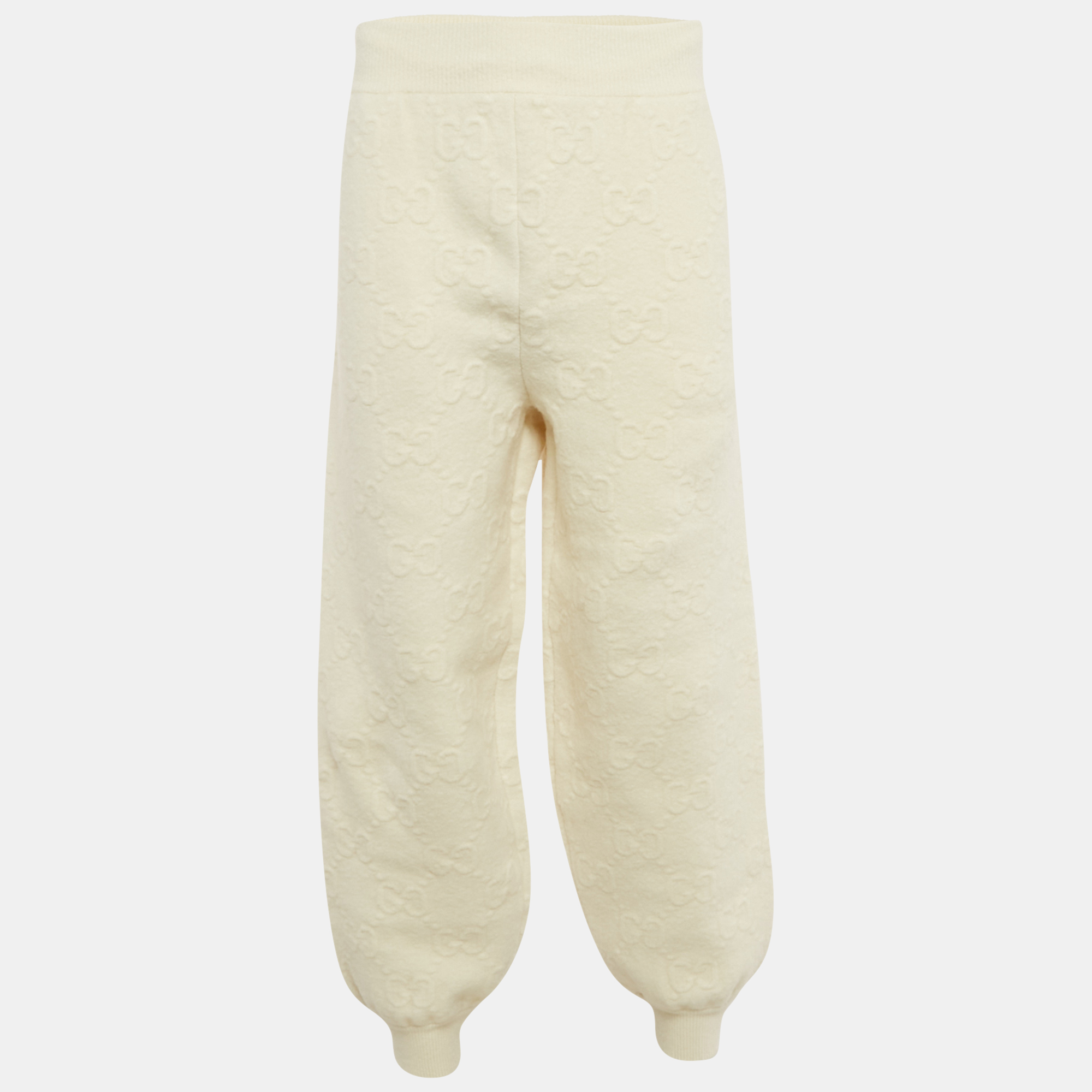 

Gucci Off-White GG Supreme Jacquard Wool Blend Knit Jogger L