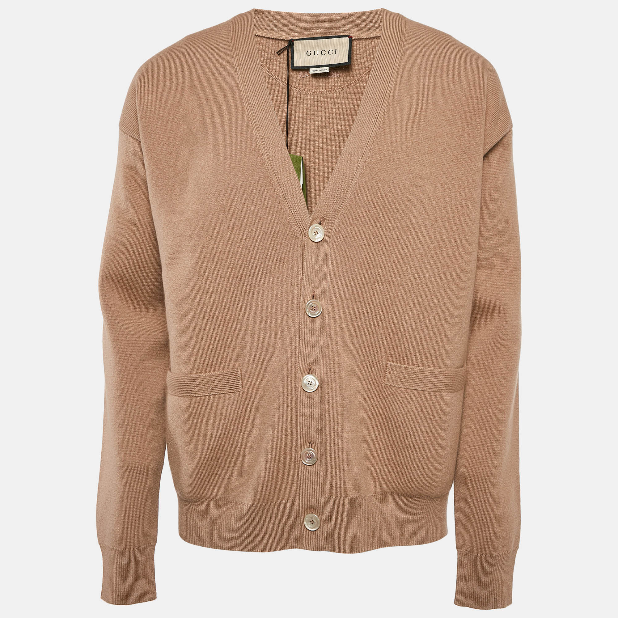 

Gucci Beige Cashmere Knit Button Front Cardigan S