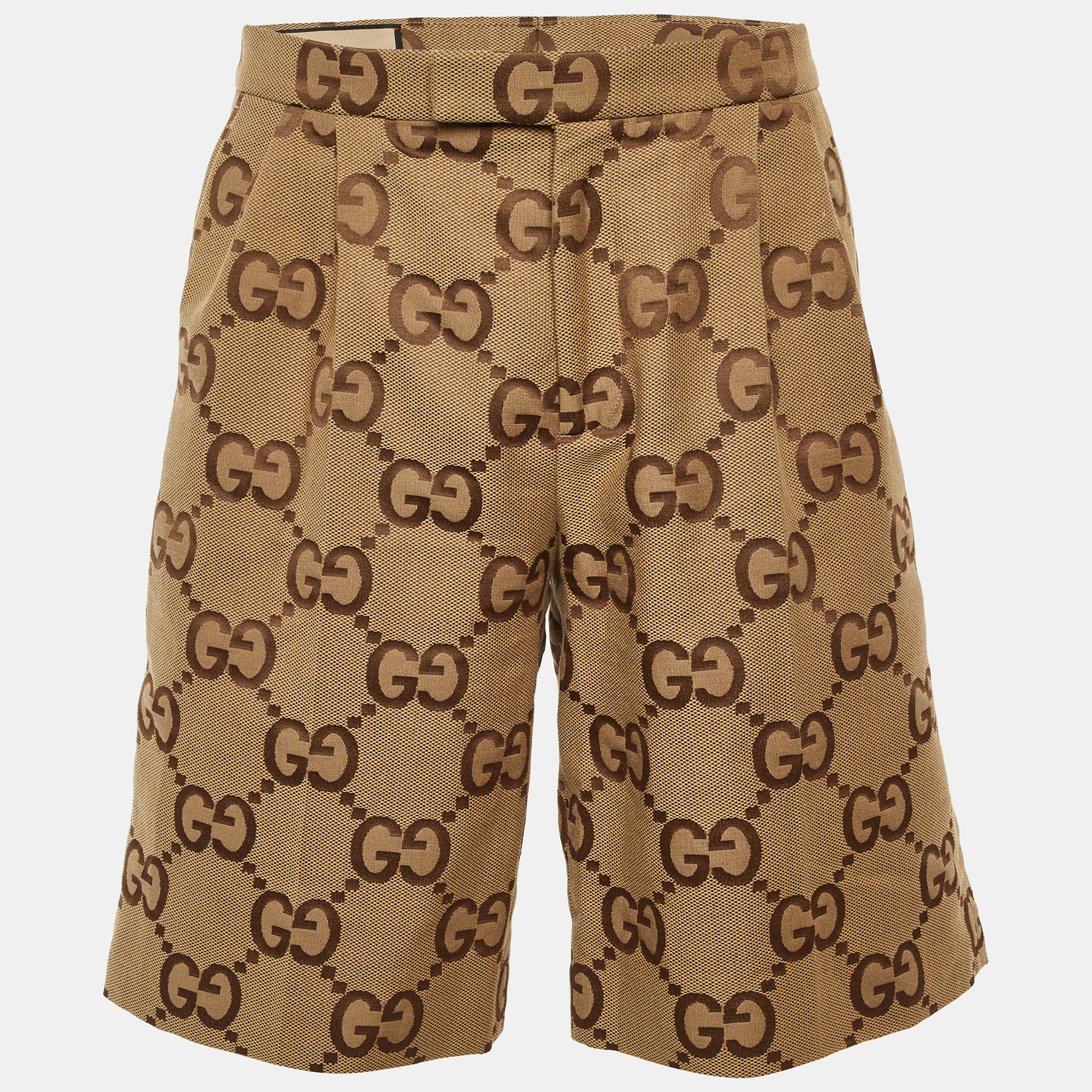 

Gucci Brown GG Jacquard Cotton Pleated Shorts M