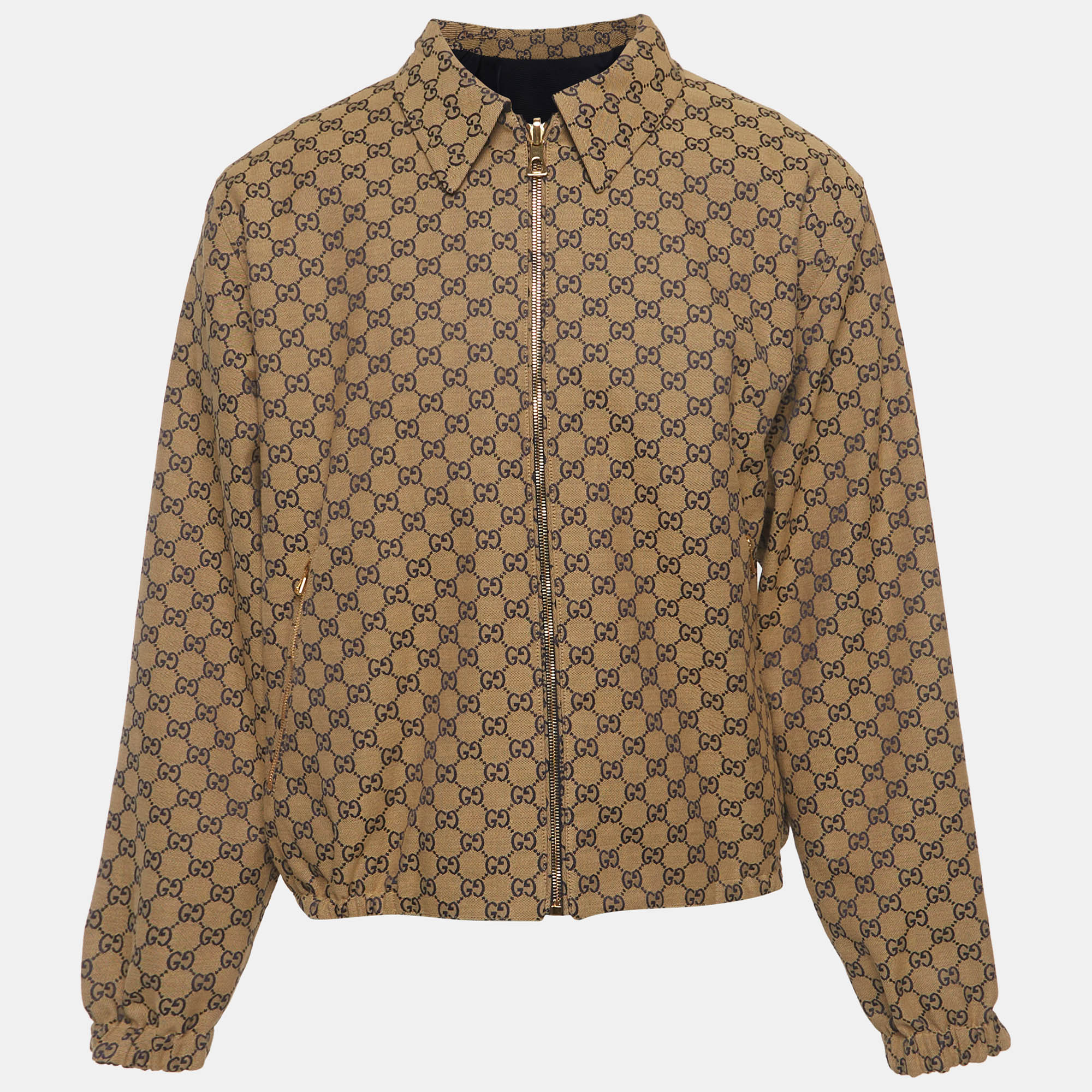 

Gucci Blue/Beige GG Canvas and Synthetic Reversible Jacket L