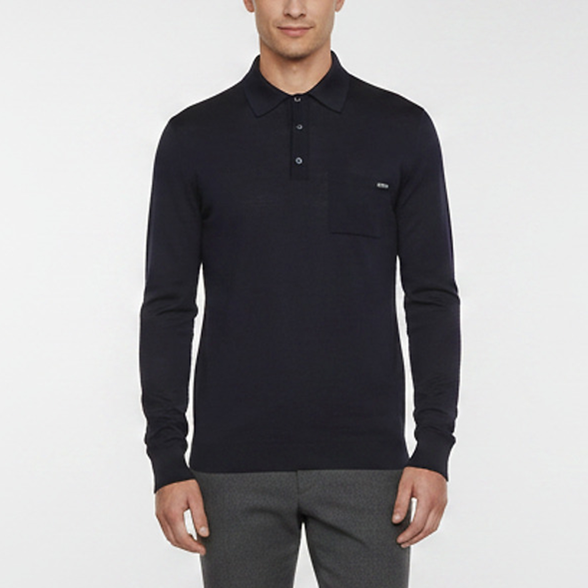 

Gucci Navy Blue Knit Long Sleeve Polo Shirt S