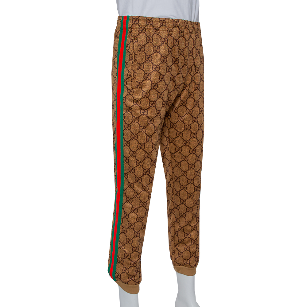 

Gucci Brown Jersey Side Strip Detail Technical Joggers