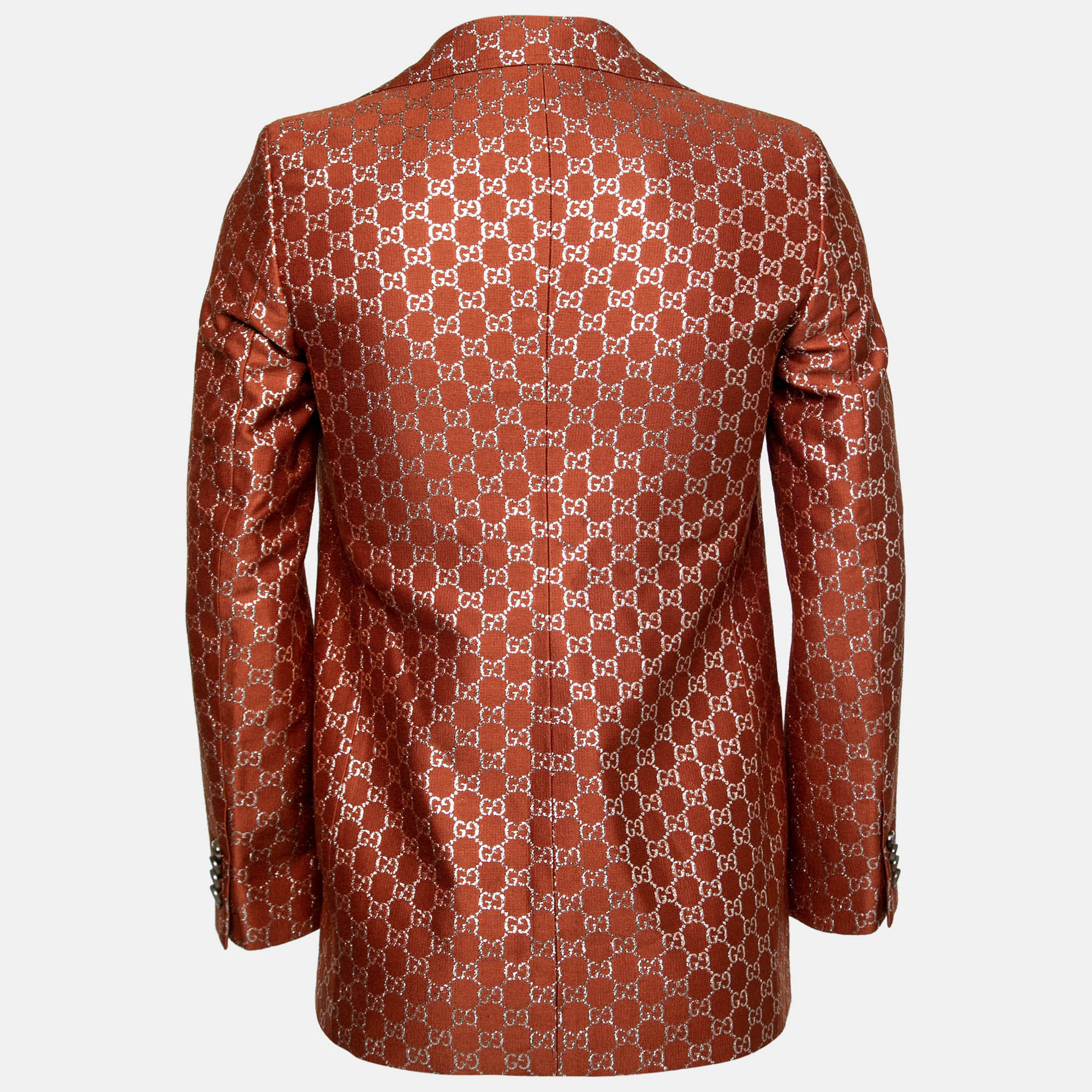 

Gucci Brown GG Lurex Jacquard Single Breasted Blazer