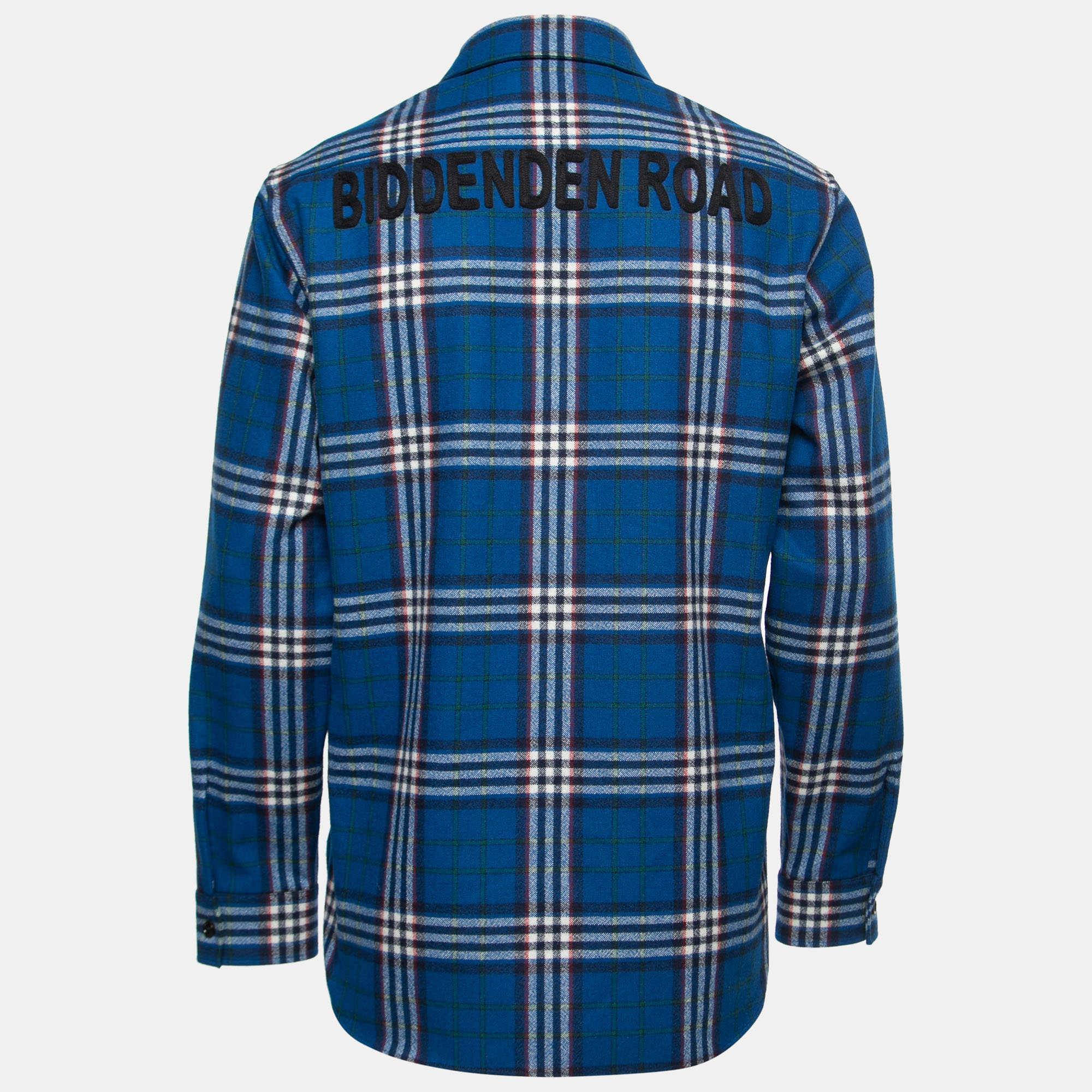 

Gucci Blue Wool & Cashmere Embroidered Flannel Shirt