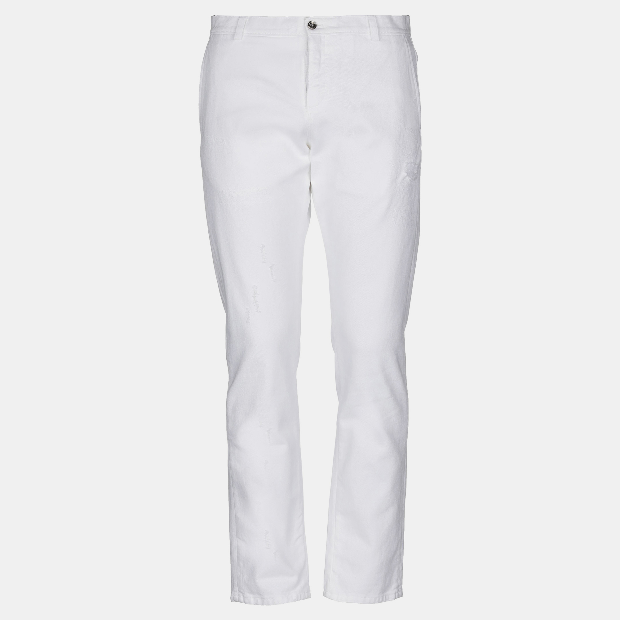 Pre-owned Gucci Cotton Jeans 48 In White