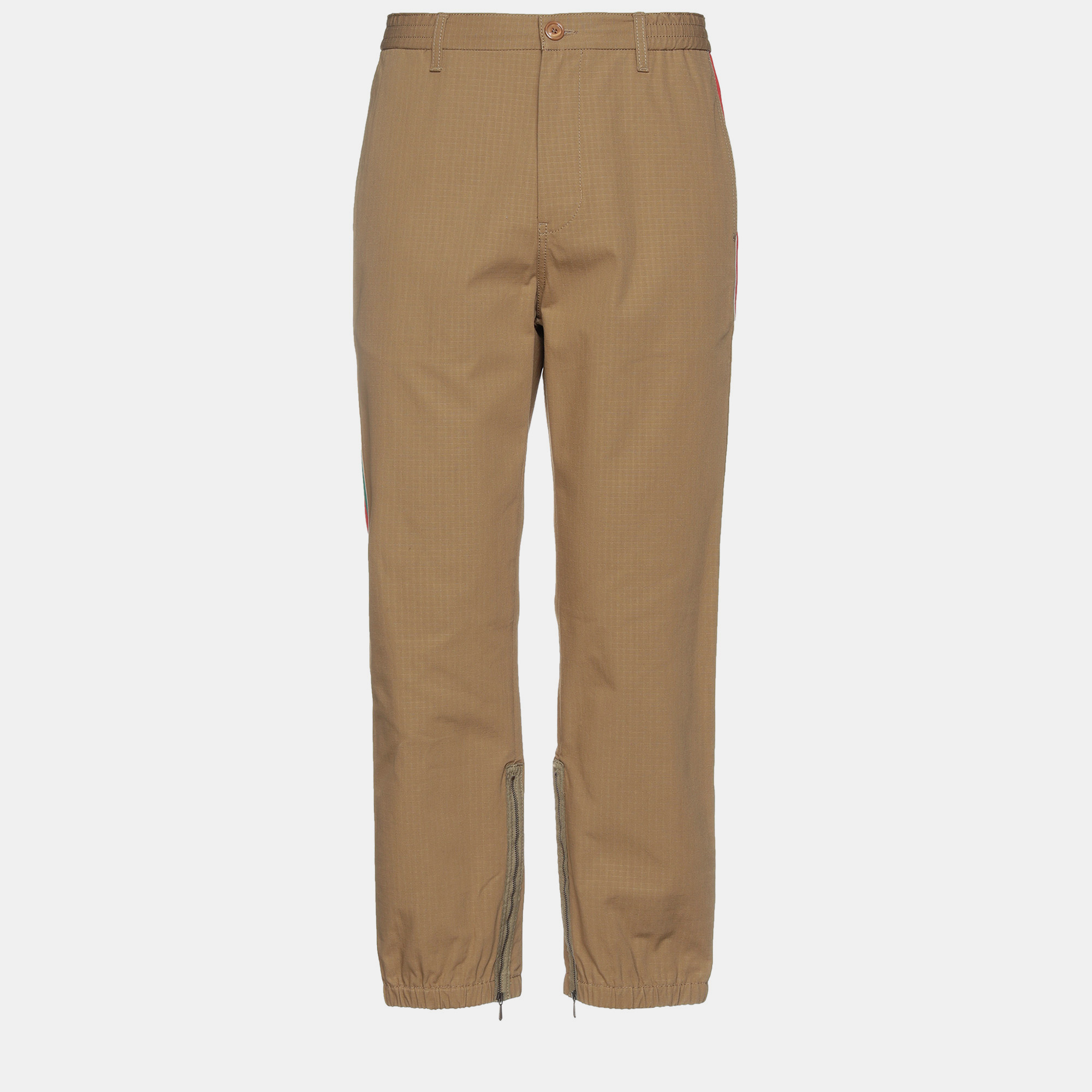 Pre-owned Gucci Cotton Trousers 48 In Brown