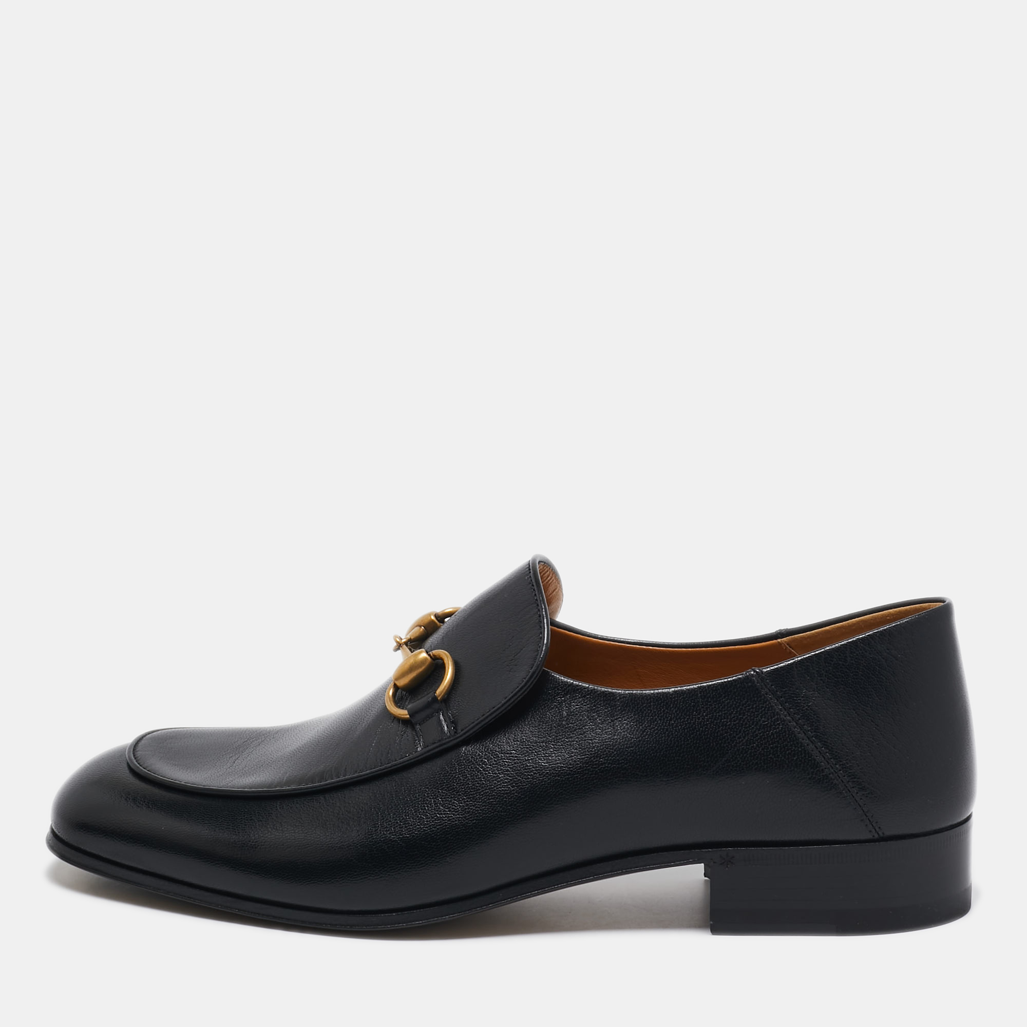 

Gucci Black Leather Horsebit Foldable Slip On Loafers Size 41
